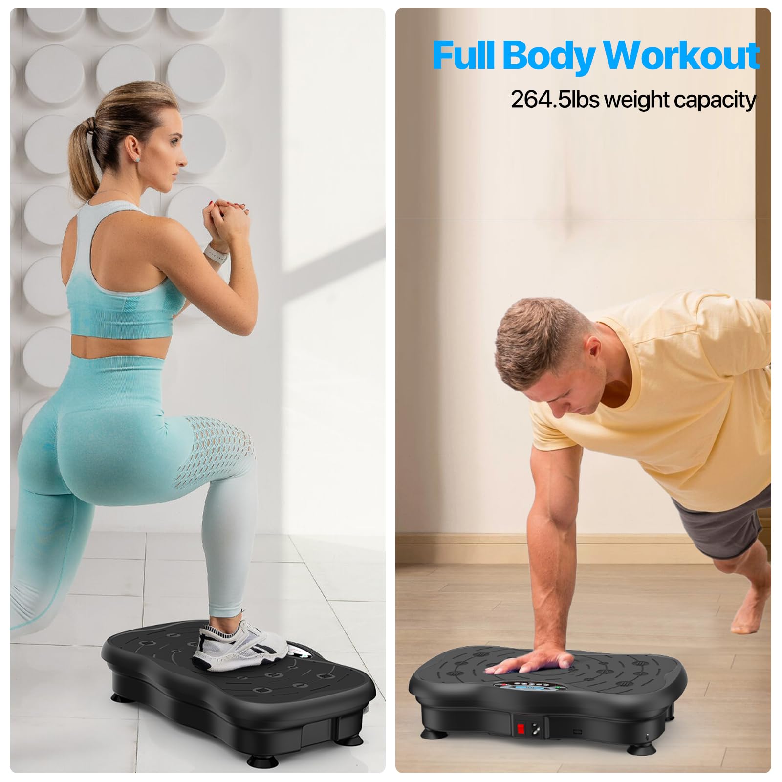Vibration Plate Exercise Machine for Lymphatic Drainage & Weight Loss - Whole Body Vibration Platform for Home Gym & Fitness Training - Fat Burner Workout Equipment for Women & Men - Perfect for Home Use, Physical Therapy & Muscle Recovery