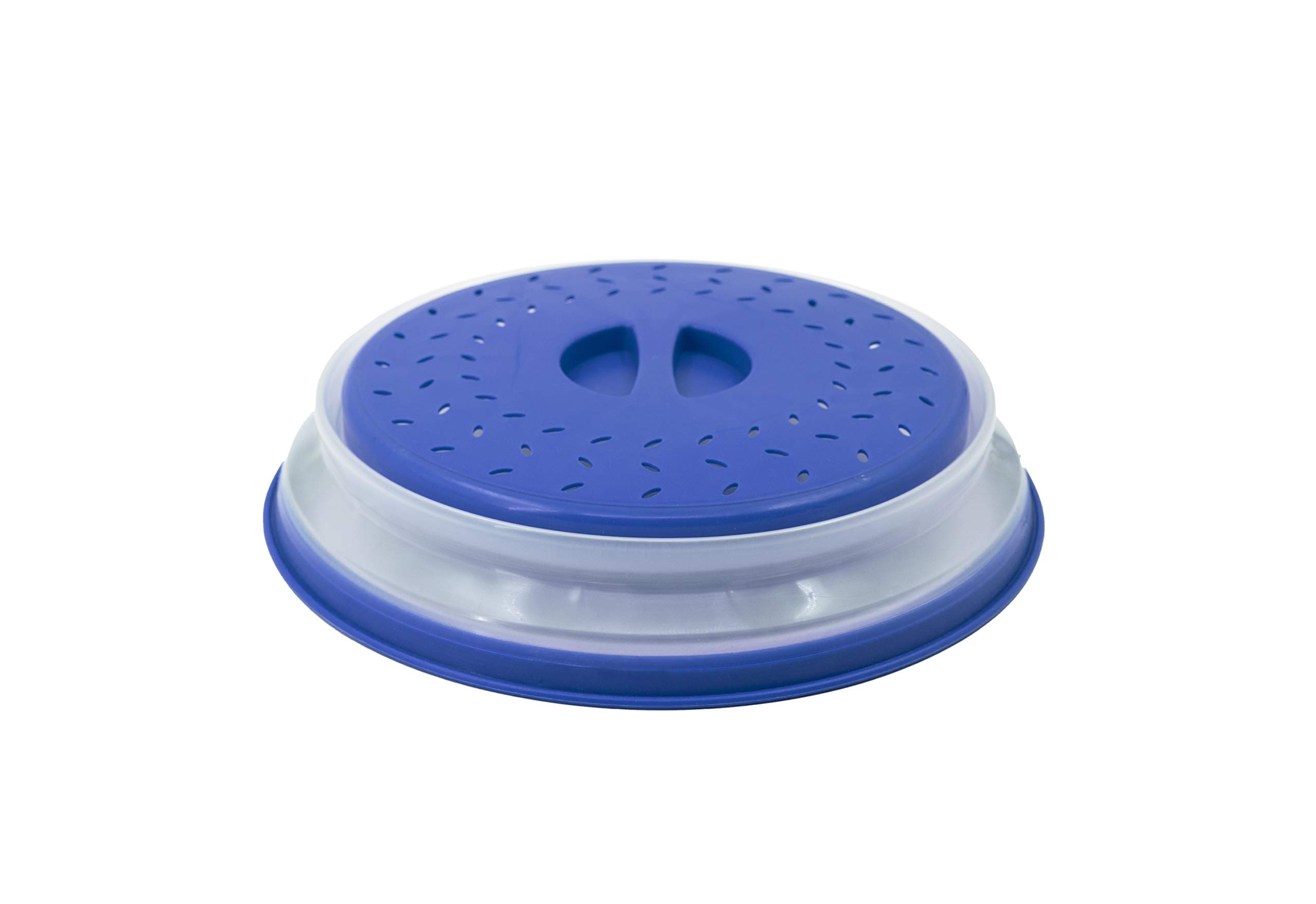 LAMINET Expandable Microwave Bowl Cover Set of 2 - Stretchable Splatter Guard for Food, BPA-Free Plastic - Perfect for Reheating Meals, Preventing Mess in Microwave (Blue)