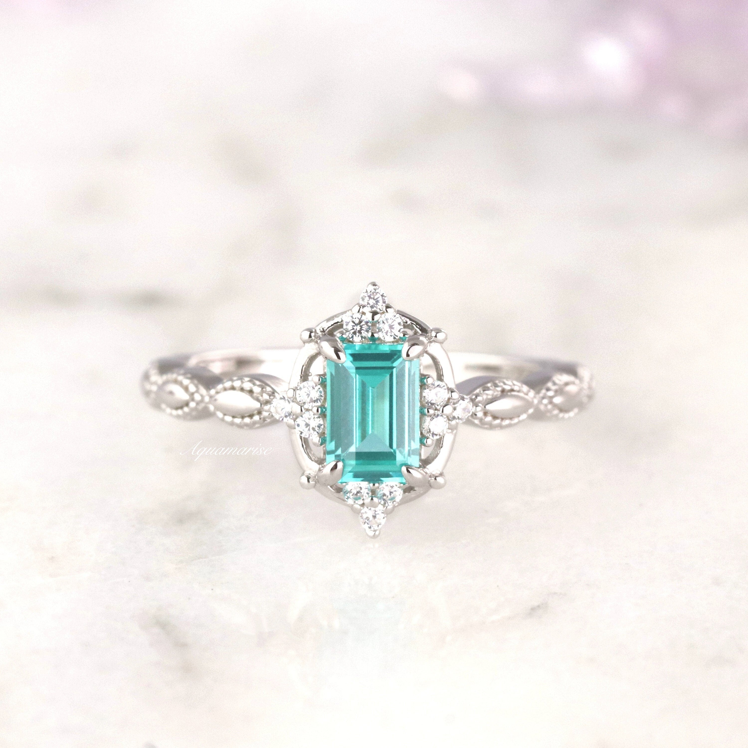 Claire Paraiba Tourmaline Ring for Women - 925 Sterling Silver Jewelry - Elegant Birthstone Gift for Mother's Day, Anniversary & Special Occasions