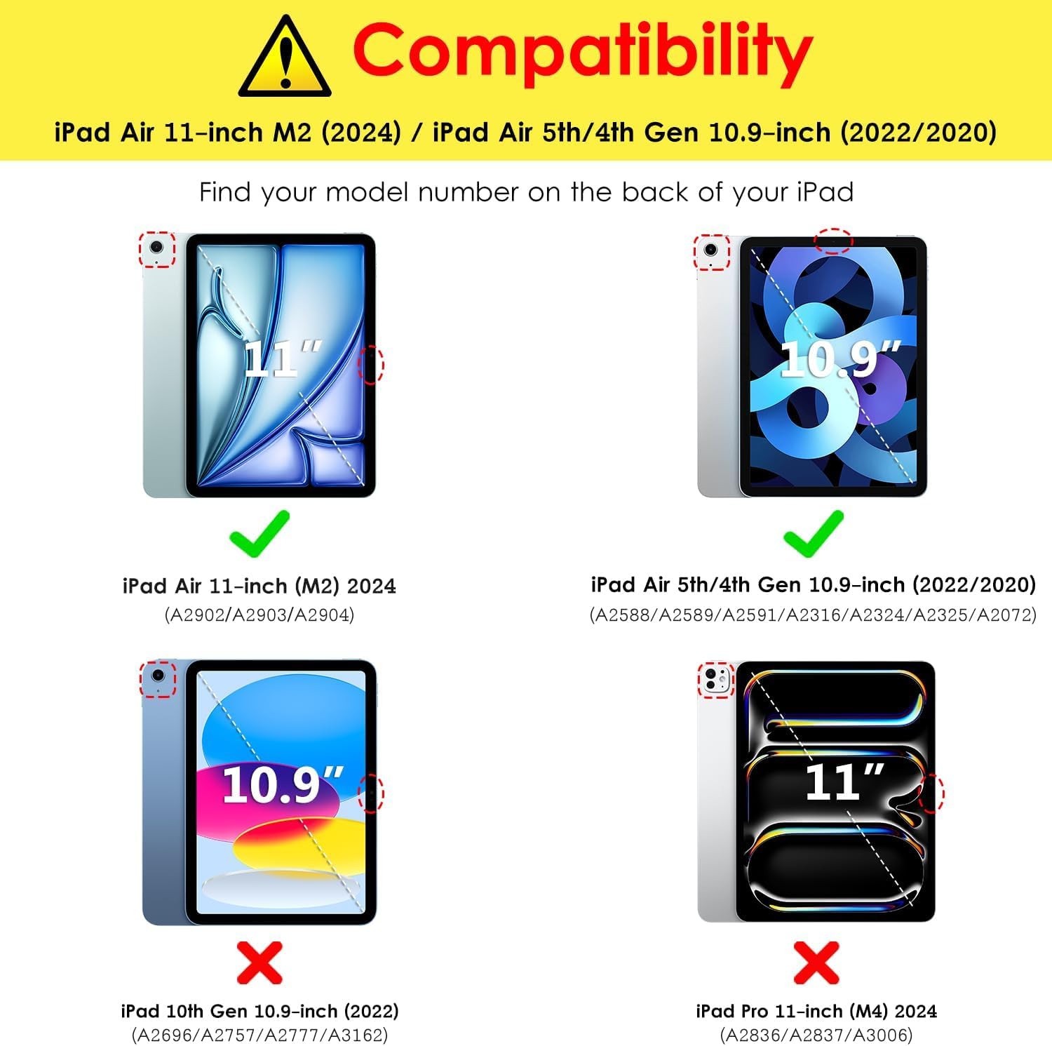 Premium Slim PU Leather Folio Case for iPad Air 11-inch M3 (2025) & M2 (2024) | iPad Air 5th/4th Gen 10.9