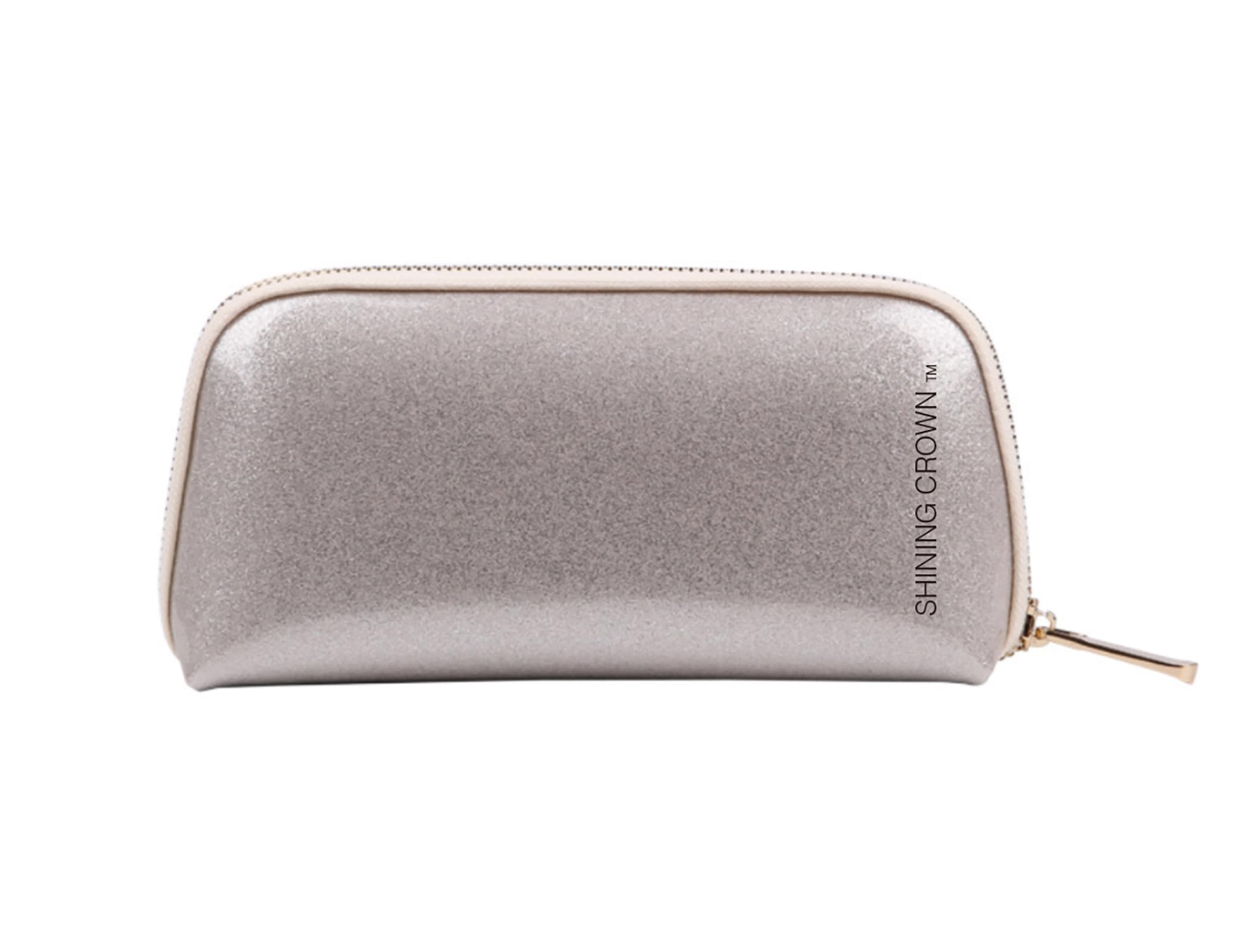 SHINING Crown Multi-Functional Portable Travel Makeup Tote Bag - Cosmetic & Toiletry Organizer Pouch for Women (Silver) | Perfect for Air Travel, Gym Essentials & Daily Storage