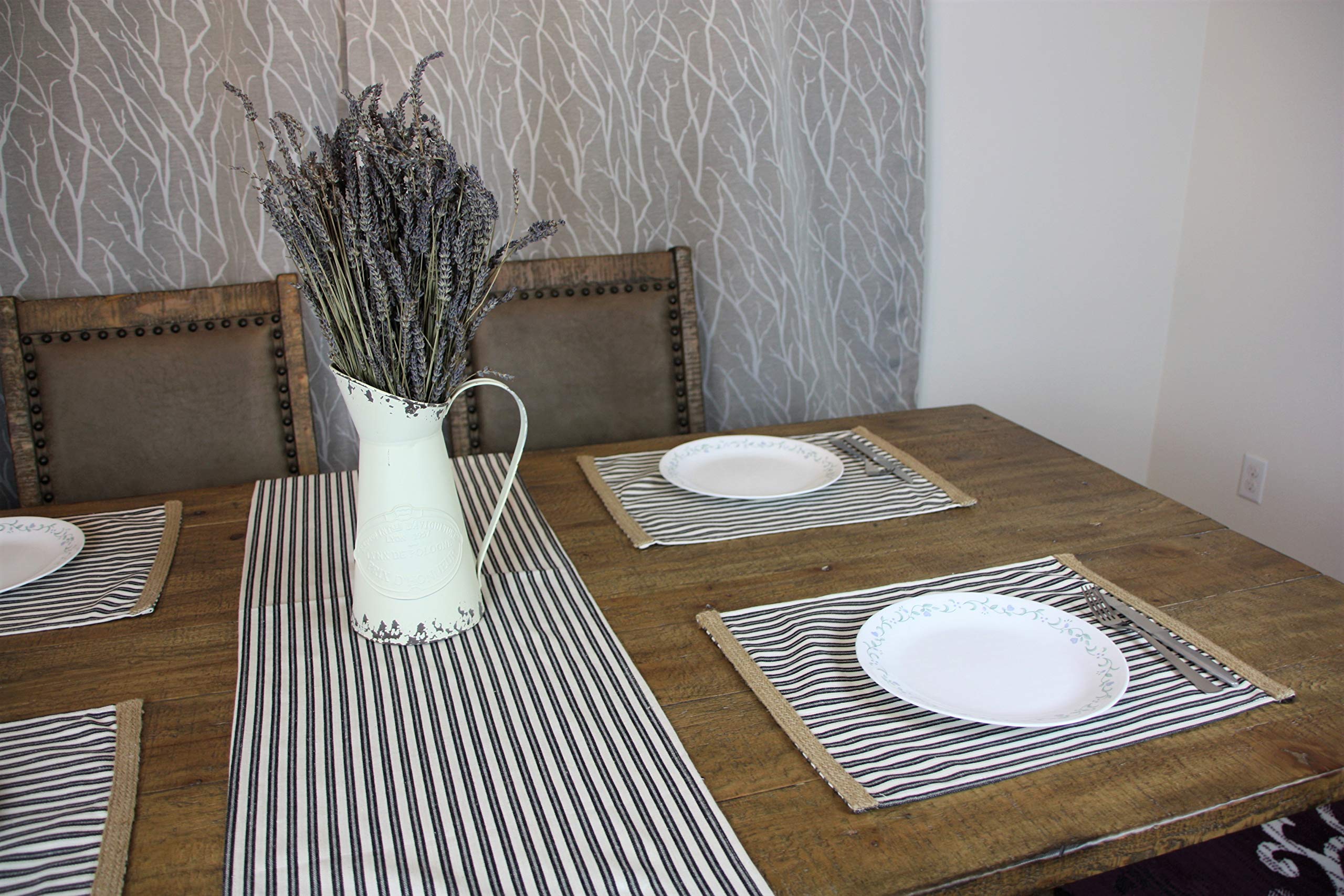 Premium Cotton Placemats Set for Dining Table - Modern Rectangle Table Mats with Jute Trim Design - Elegant Table Decor for Holidays, Weddings, Parties & Everyday Use - Perfect for Formal Dinners, Family Gatherings and Home Decor