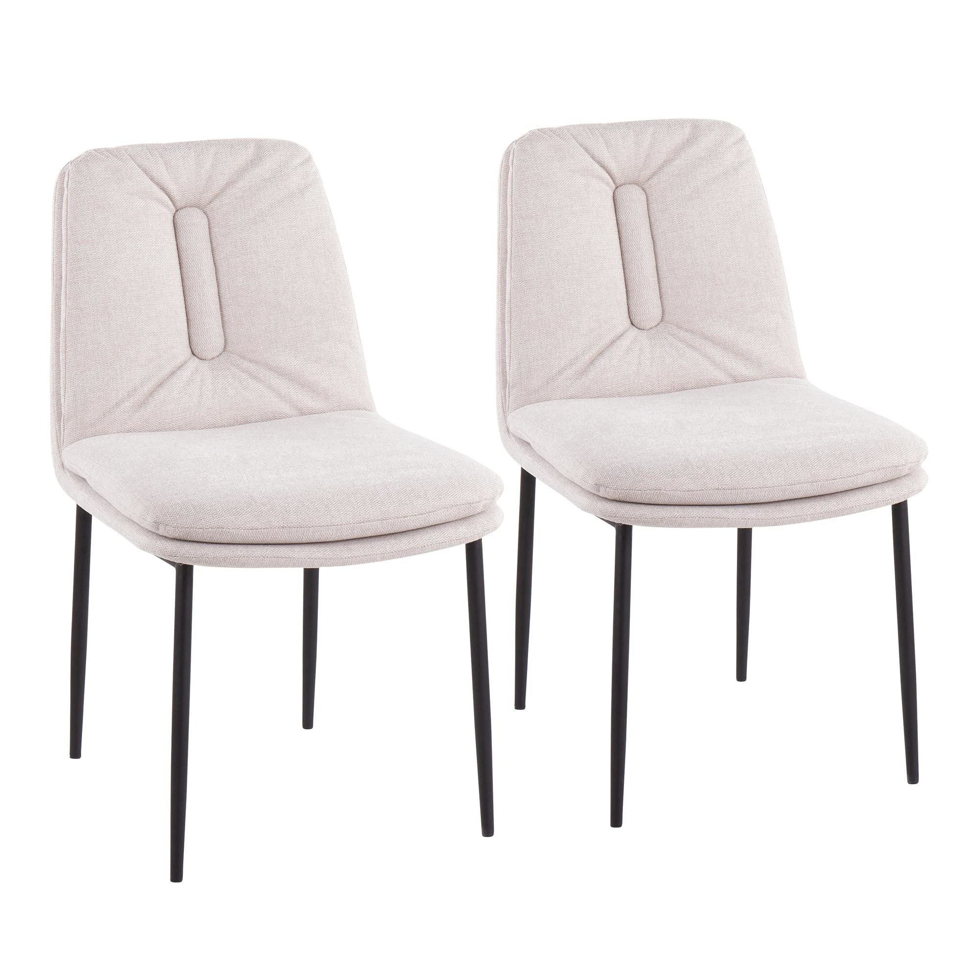 LumiSource Smith Modern Upholstered Dining Chairs Set of 2 - Contemporary Kitchen & Dining Room Chairs for Home, Restaurant, or Cafe Use