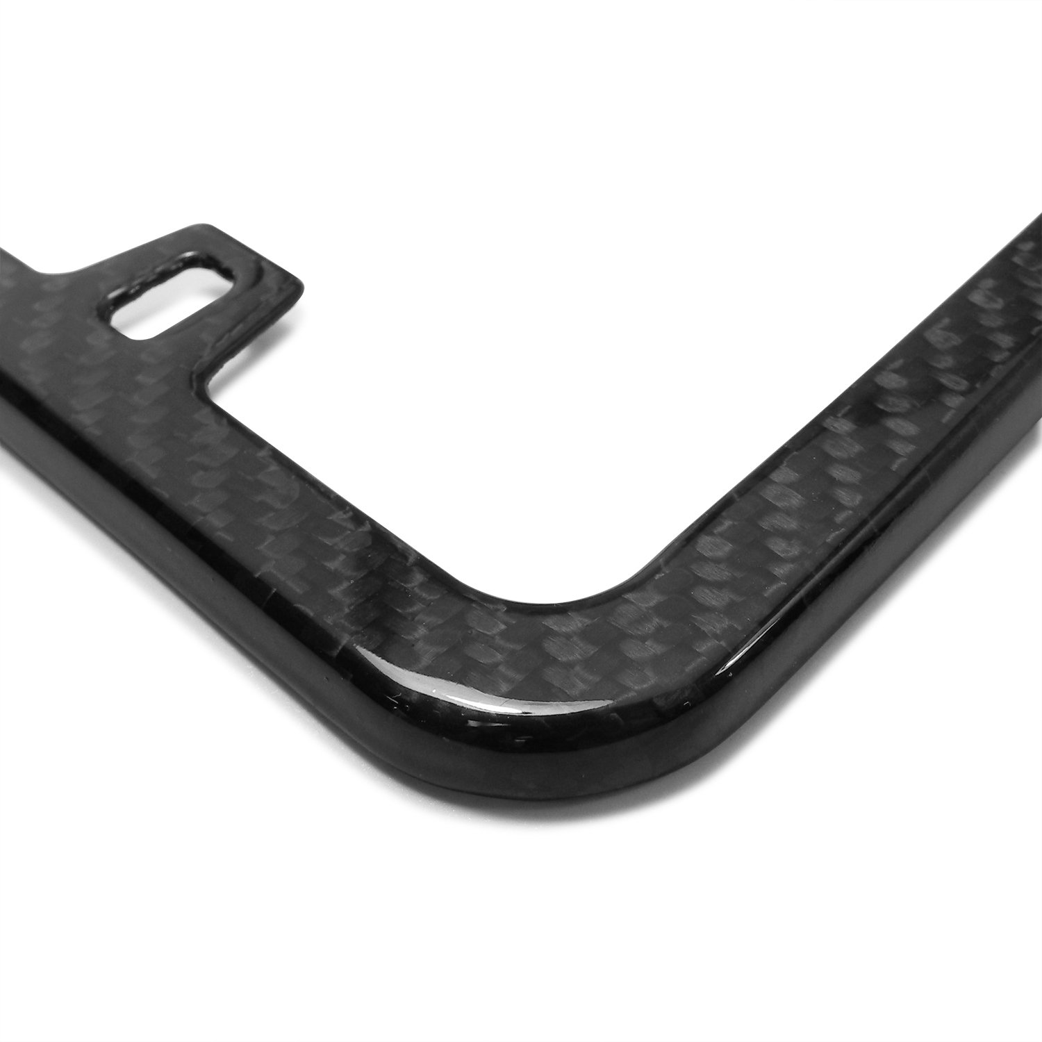 Dodge Charger Red Racing Stripe Black Real Carbon Fiber License Plate Frame - Custom Car Accessories for Dodge Charger - Perfect for Car Shows & Racing Events