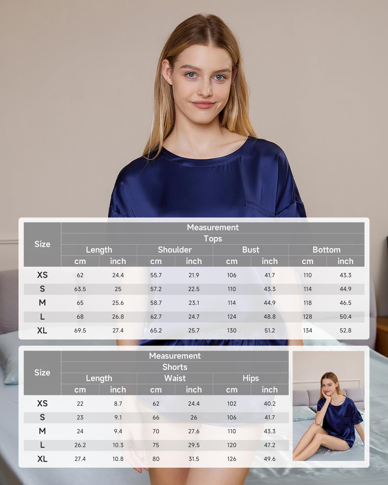 THXSILK 100% Mulberry Silk Pajama Set for Women - Soft & Breathable 2-Piece Sleepwear with Shorts - Perfect for Nightwear, Loungewear & Summer Comfort