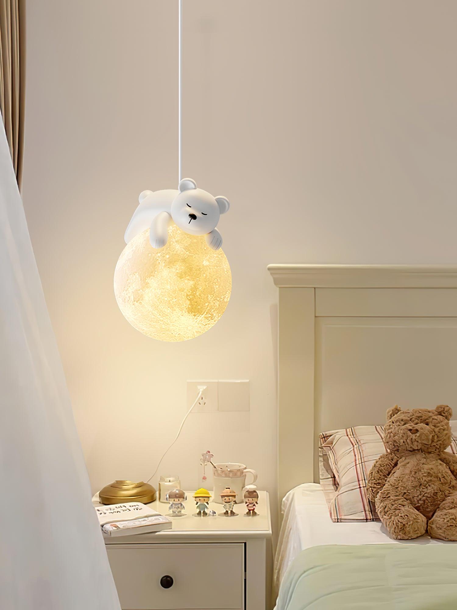Animal-Themed Sleeping Pendant Lamp - Cute Night Light for Kids' Bedroom, Nursery Decor & Cozy Bedside Lighting