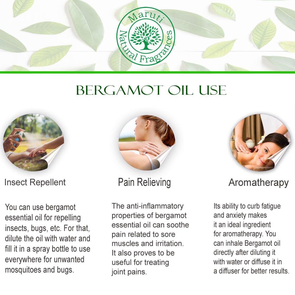 MARUTI 100% Pure Rosemary & Bergamot Essential Oil Set - 10ml Each | Undiluted, Natural, Cruelty-Free Aromatherapy Oils for Diffusers, Skin Care, Meditation & Stress Relief | Perfect for Home Spa, Yoga & Relaxation