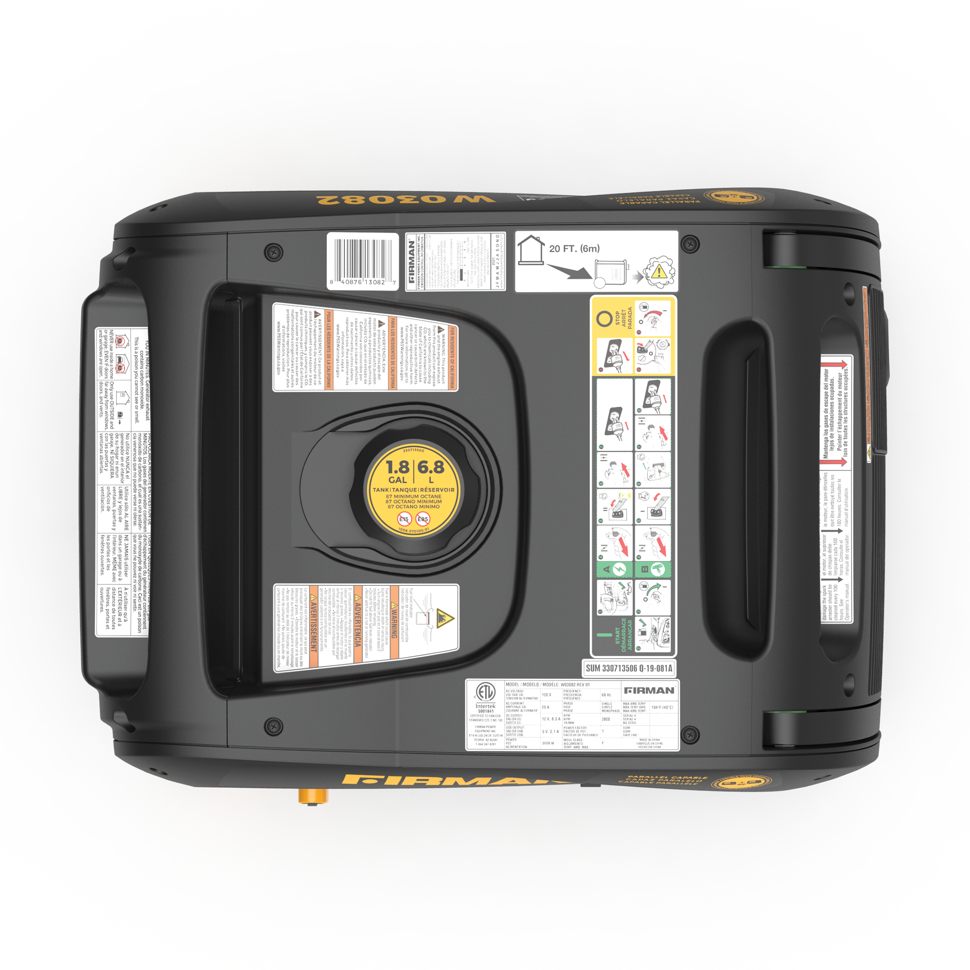 3300W Portable Inverter Generator with Electric Start - Quiet, Reliable Power for Camping, RV Trips & Emergency Backup