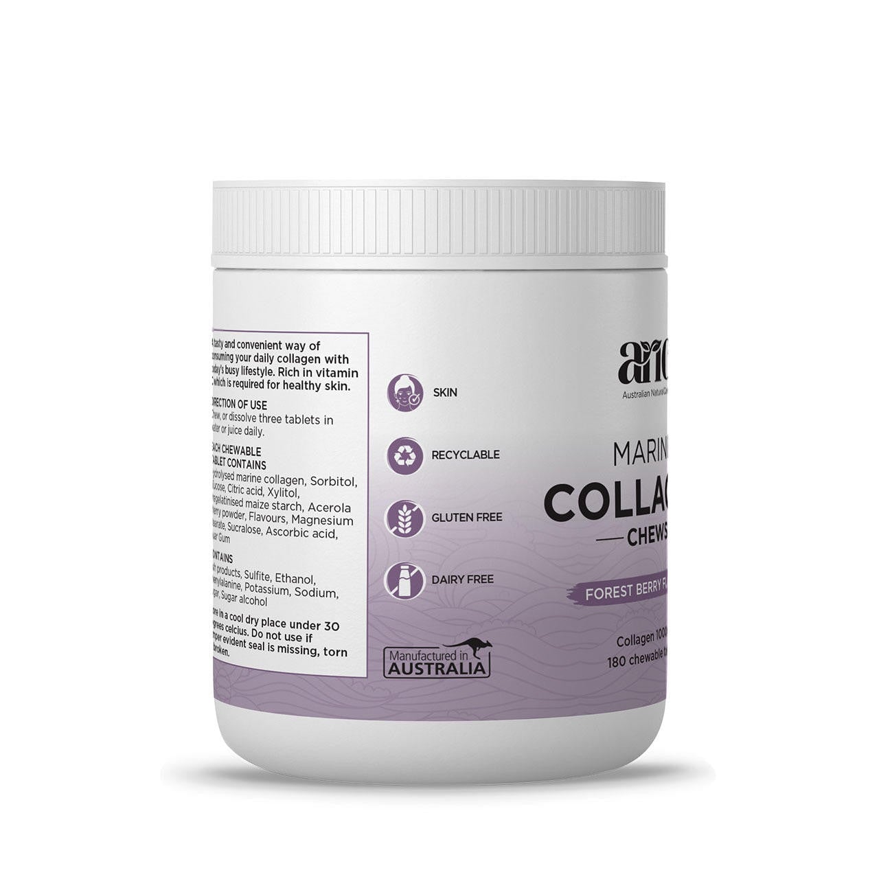 Australian Natural Care Collagen Chews - Berry Flavor | Supports Skin, Hair & Joint Health | Delicious Chewable Supplement for Beauty & Wellness