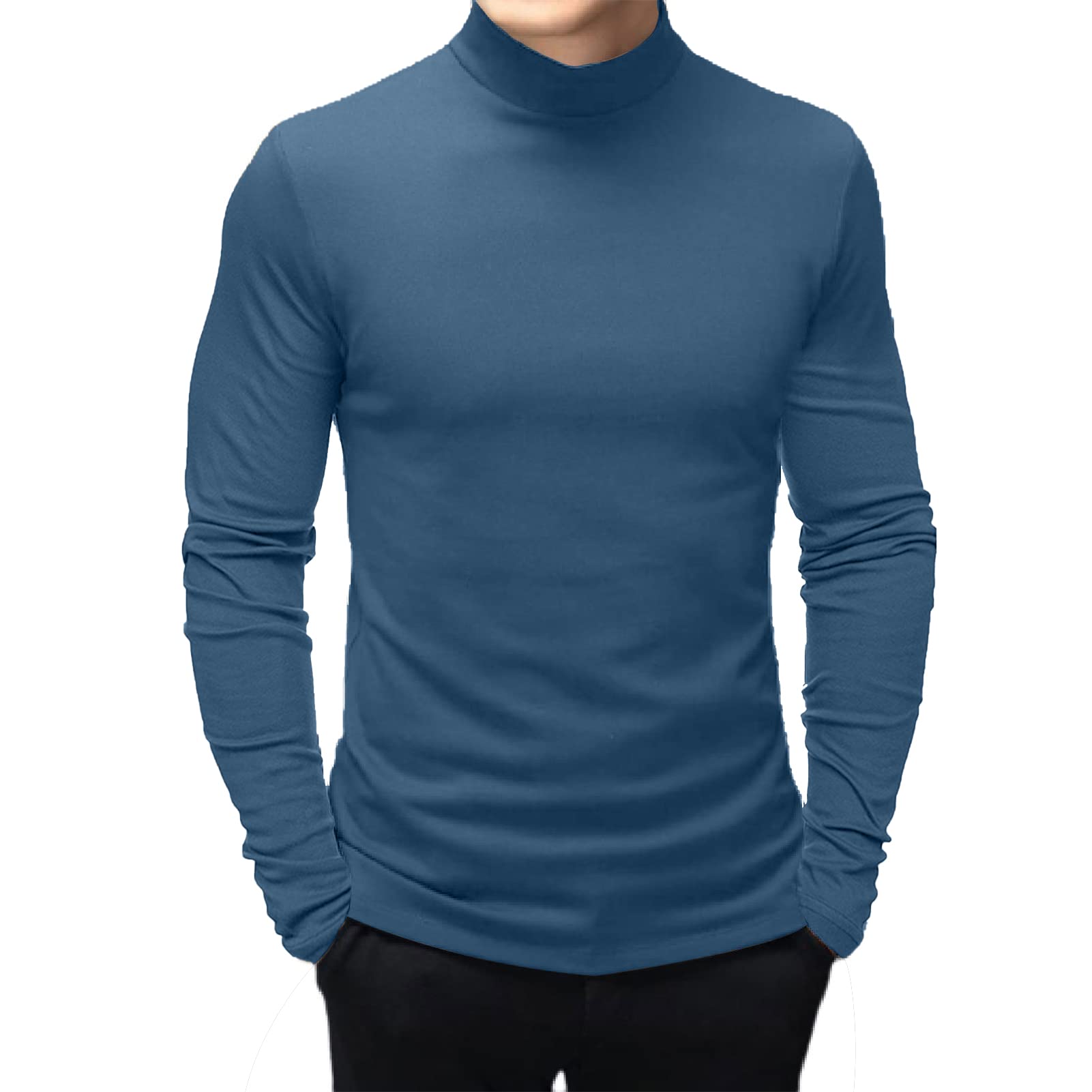 Men's Thermal Mock Turtleneck Long Sleeve Shirt - Slim Fit Stretch Undershirt for Layering, Winter Warmth & Casual Wear | Perfect for Work, Outdoor Activities & Cold Weather Fashion