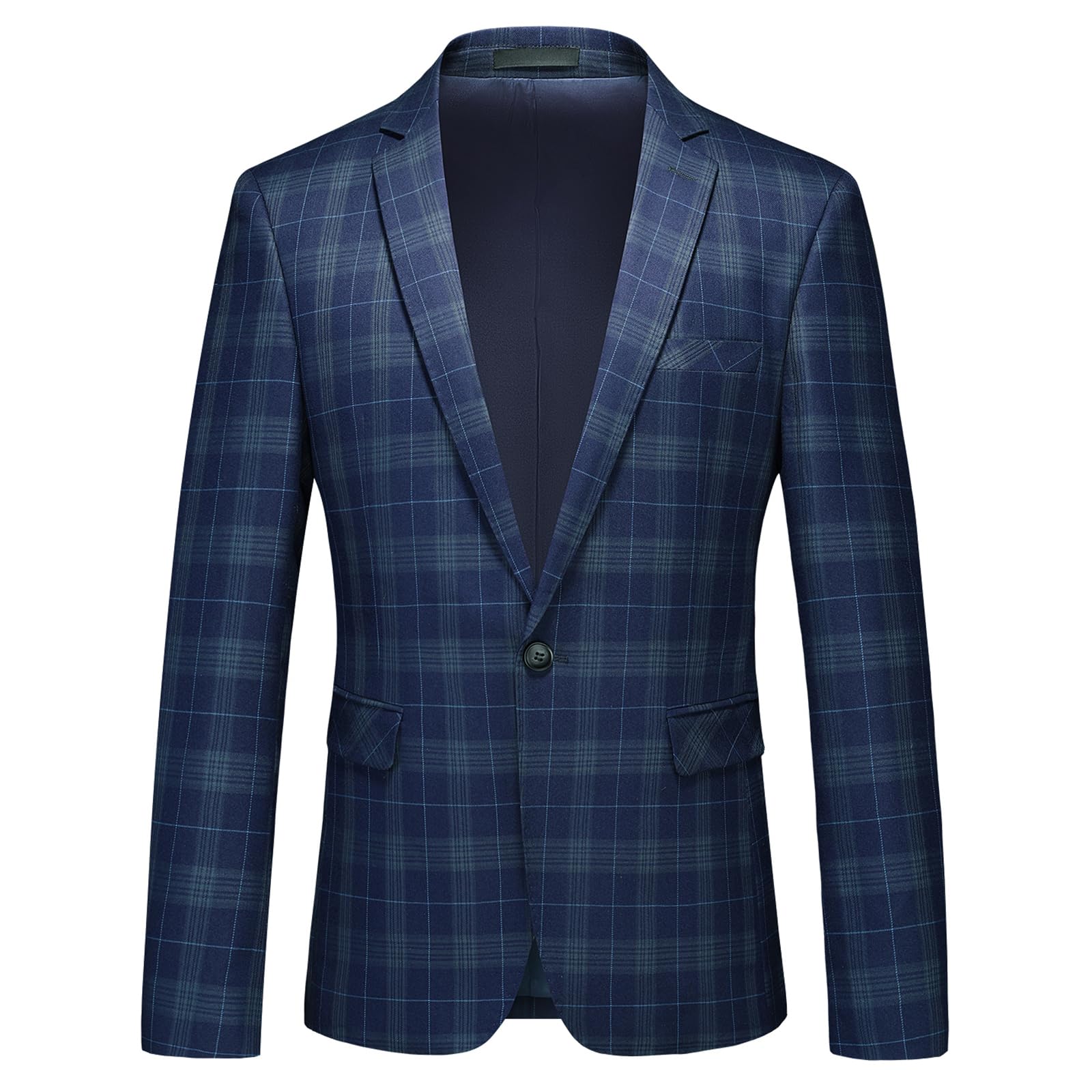 Men's Slim Fit Lightweight Plaid Blazer Jacket - Casual Checkered Sport Coat for Business & Wedding - Perfect for Office, Date Night & Formal Events