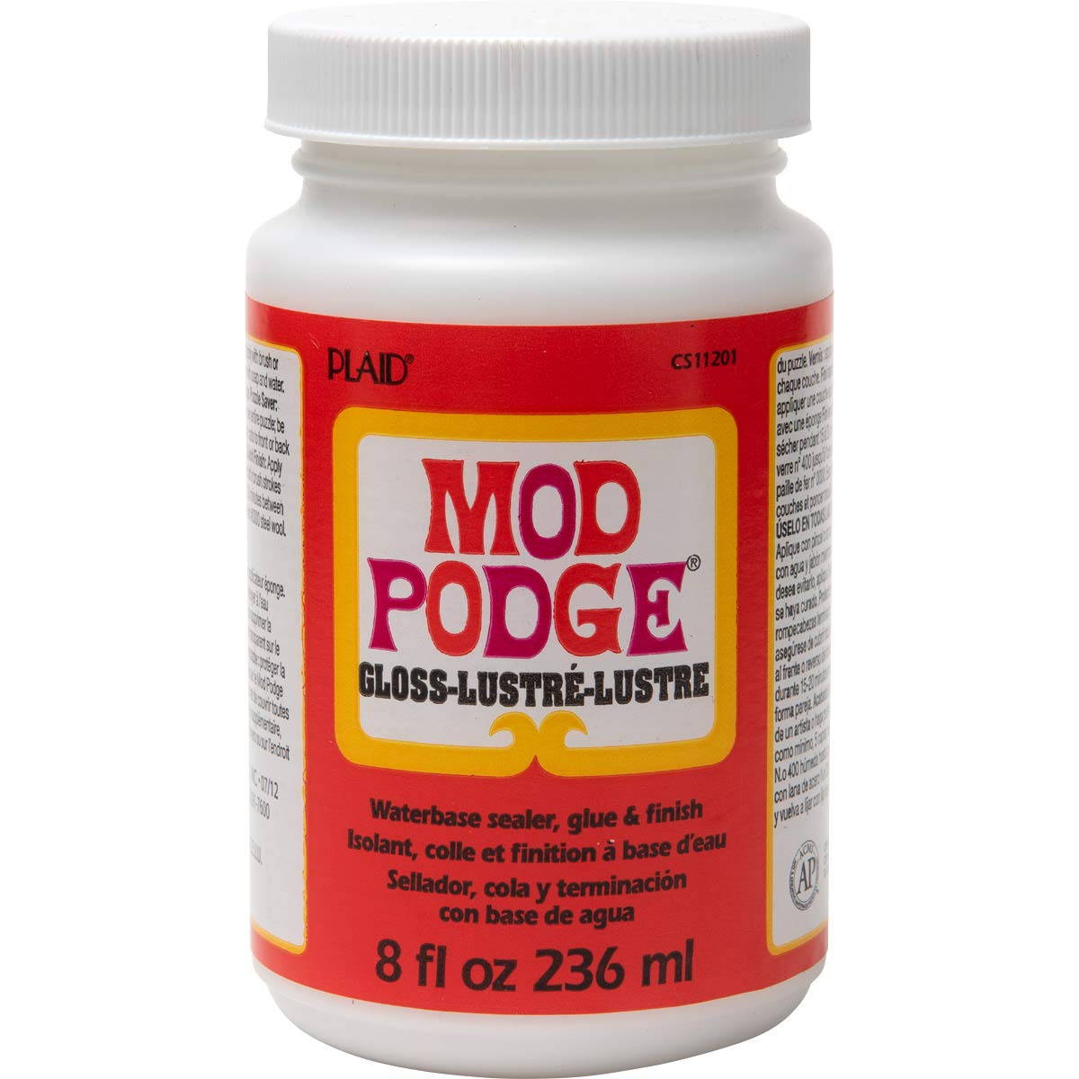 Mod Podge CS11201 Gloss Waterbase Sealer & Decoupage Finish - 8 oz (Pack of 3) - Non-Toxic Craft Glue for DIY Projects, Scrapbooking, and Home Decor - 24 Total Fluid Ounces