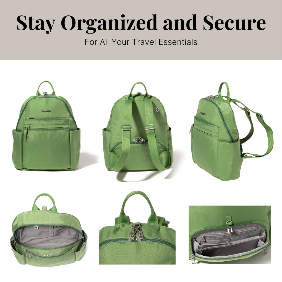Baggallini Securtex Anti-Theft Travel Backpack for Women - Lightweight RFID Blocking Locking Zipper Backpack with Wallet - Perfect for Vacation, Commuting & Airplane Travel