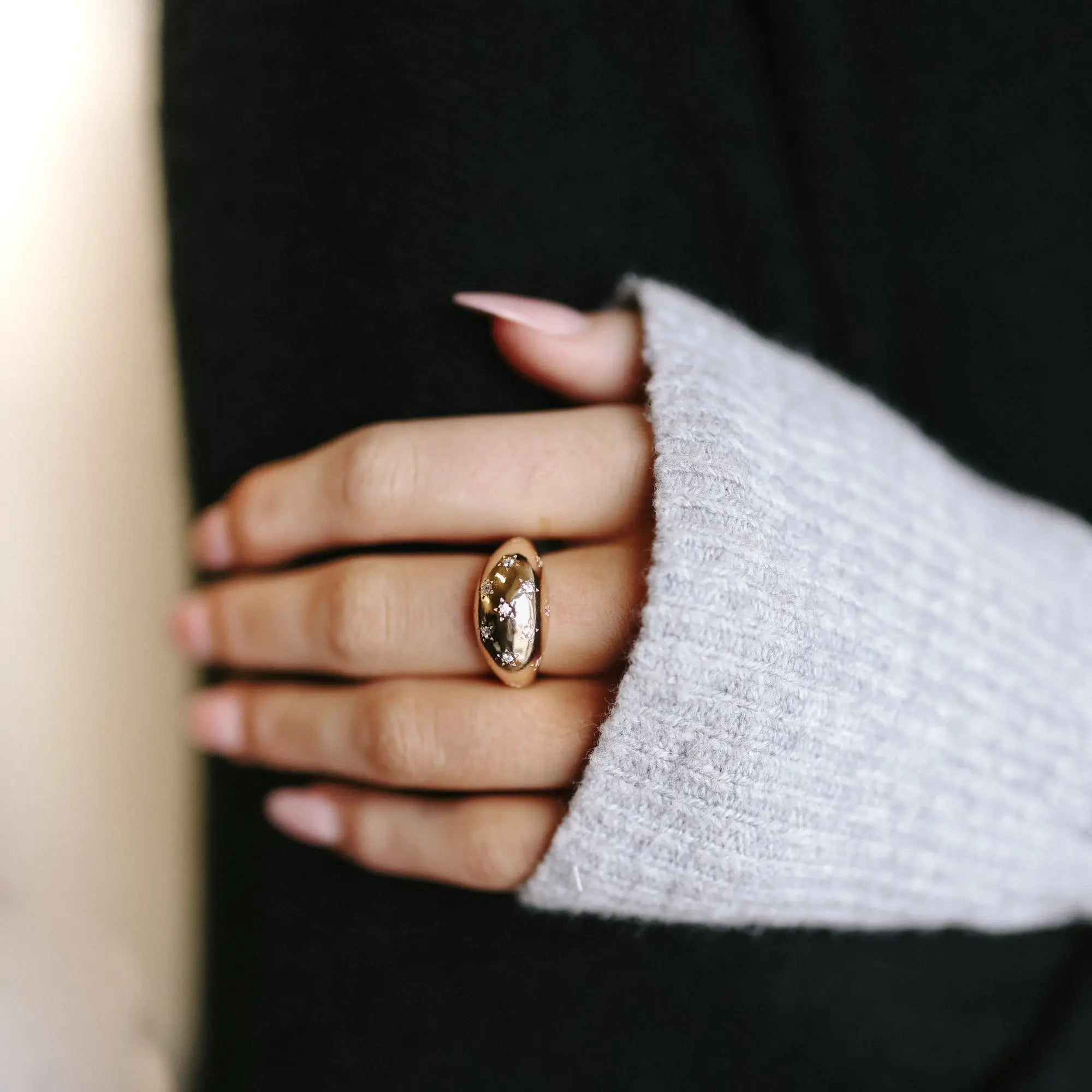 Sparkling Dome Statement Ring for Women - Elegant Crystal Accent Jewelry for Parties, Weddings & Special Occasions
