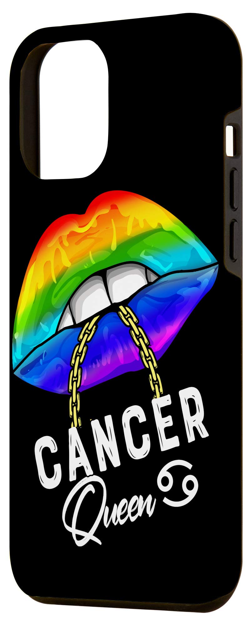iPhone 12 Pro Max Case - LGBTQ+ Pride Rainbow Design with Zodiac & Lip Art - Support Cancer Awareness | Perfect for Pride Month, LGBTQ Events & Daily Protection