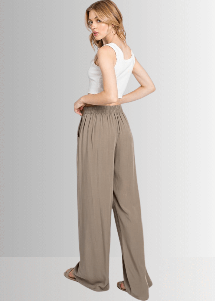 Hana Wide Leg Dress Pants for Women - High Waisted Business Casual Trousers - Office Work & Formal Wear - Perfect for Professional, Interview & Special Occasions