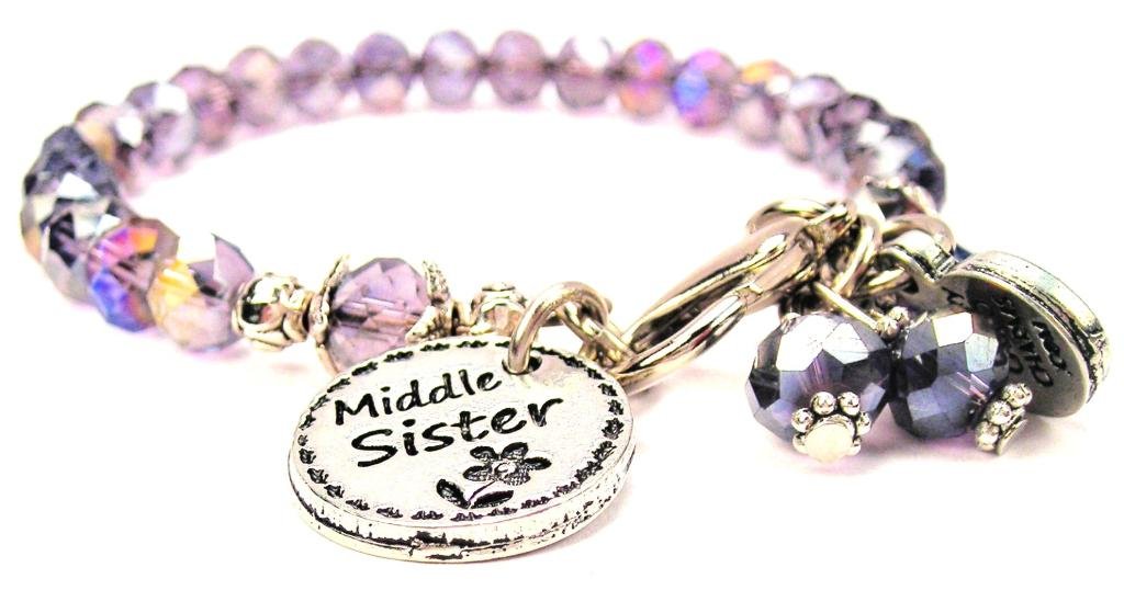 Lavender Purple Crystal Bracelet for Women - Elegant Middle Sister Circle Bangle - Perfect for Gifts, Parties, and Everyday Wear