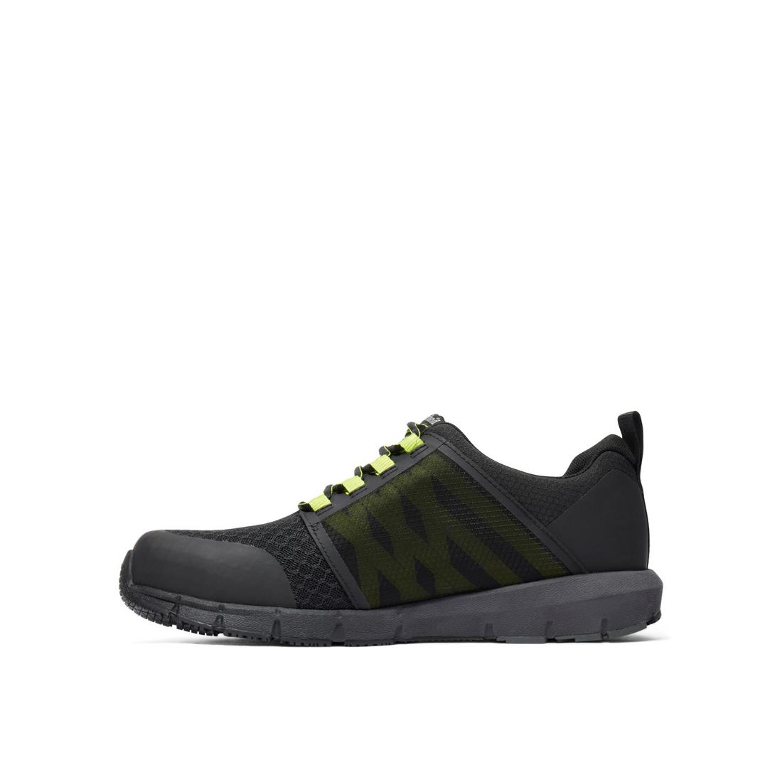 Radius Composite Toe Work Shoes for Men - Black/Yellow Safety Boots with Slip Resistant & Electrical Hazard Protection - Ideal for Construction, Warehouse & Industrial Work