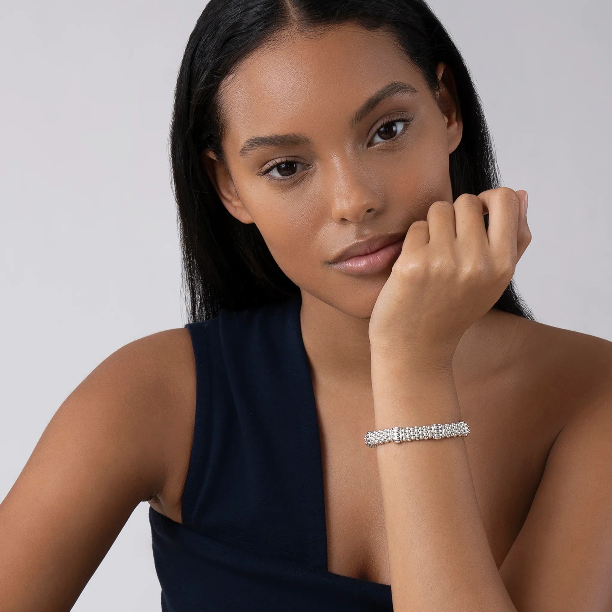 9mm Fluted Beaded Bracelet for Women - Elegant Stackable Beaded Jewelry for Everyday Wear & Special Occasions