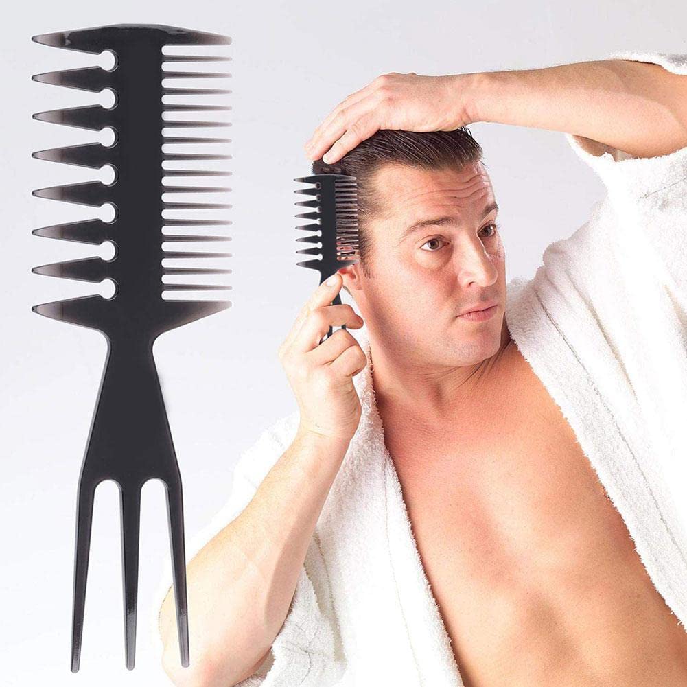 1pc Wide Teeth Hairbrush Comb for Men - Professional Beard Styling & Hairdressing Tool - Salon & Barber Accessory - Perfect for Home, Travel & Professional Grooming