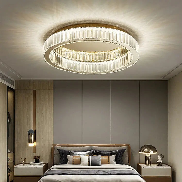 Elizza Flush Mount Crystal Chandelier - Modern Ceiling Light Fixture for Dining Room, Bedroom & Living Room | Elegant Lighting Decor for Home & Wedding Venues