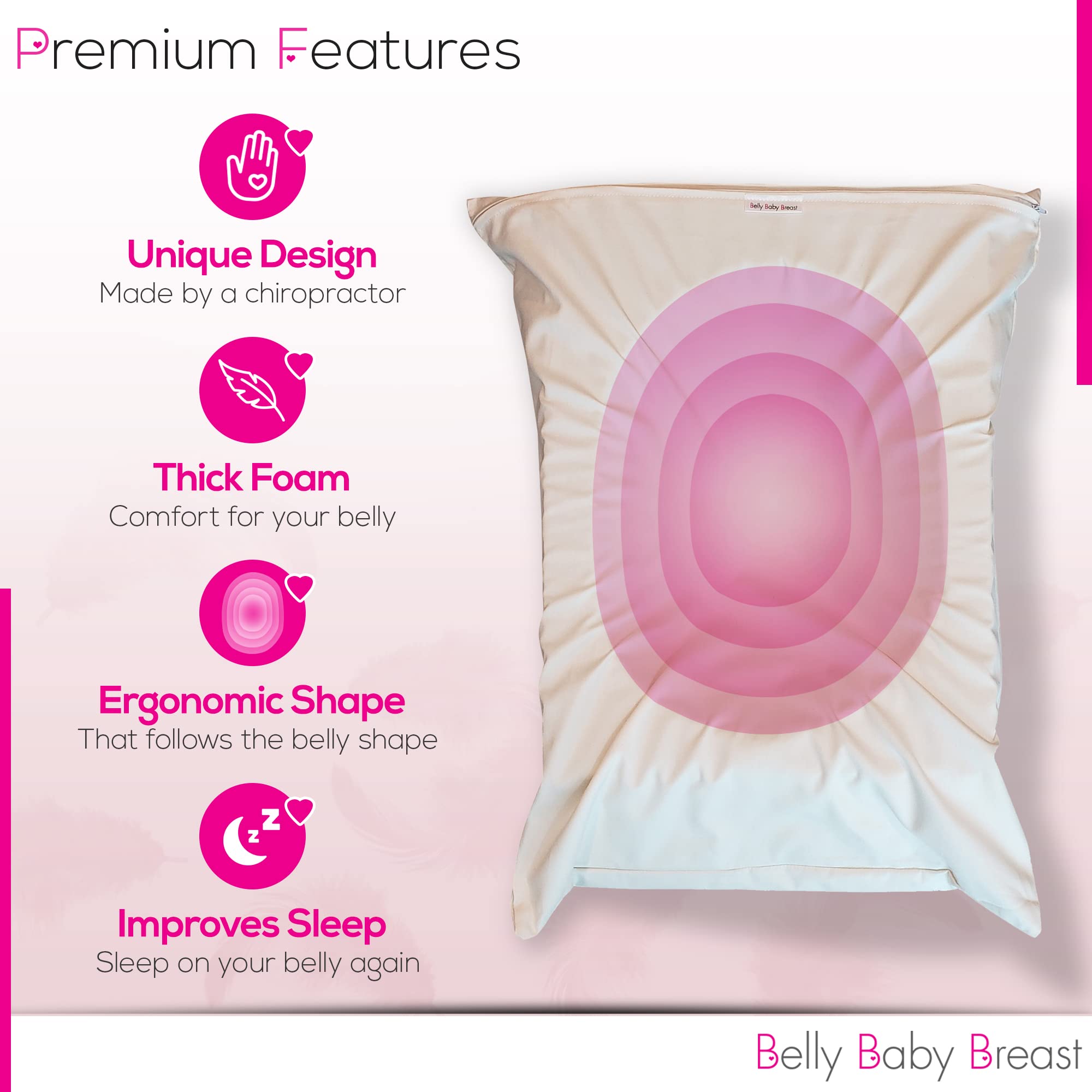 3-in-1 Pregnancy Body Pillow for Belly-Down Sleeping & Breastfeeding Support - Comfortable Maternity Pillow for Side Sleepers, Baby Cuddling & Postpartum Recovery - Perfect for Pregnancy, Nursing & New Moms