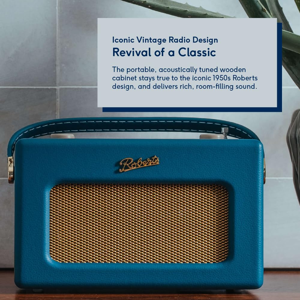 Roberts Revival iSTREAML FM/DAB/DAB+/Internet/Bluetooth Radio - Teal Blue Portable Digital Radio for Home, Office, and Outdoor Use