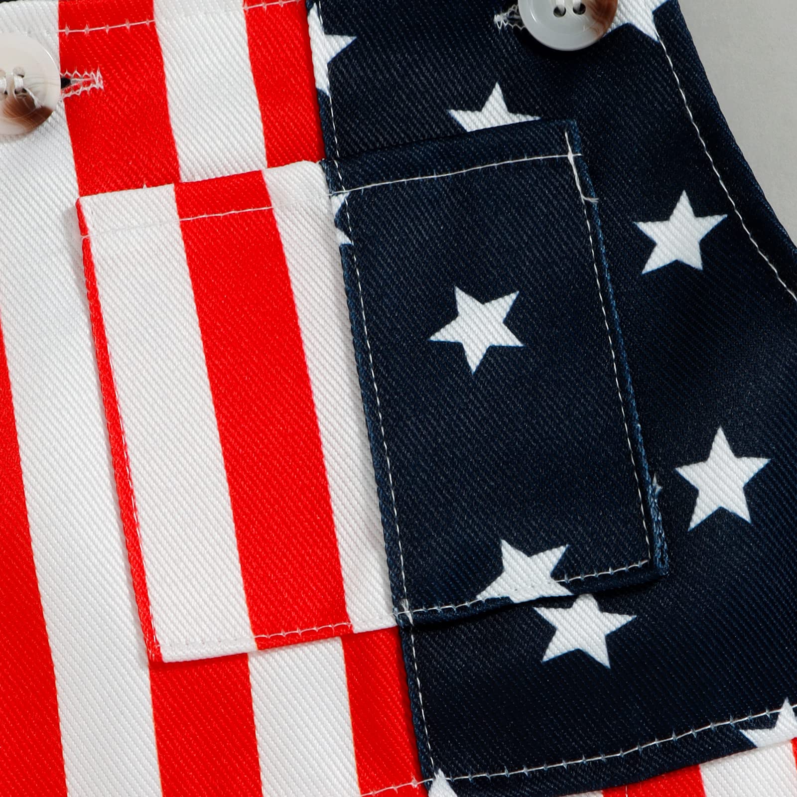 American Flag Overalls for Baby Boys & Girls - Patriotic 4th of July Outfit, Toddler Bib Overalls with Suspenders & Pockets | Perfect for Independence Day, Memorial Day & Summer Festivals