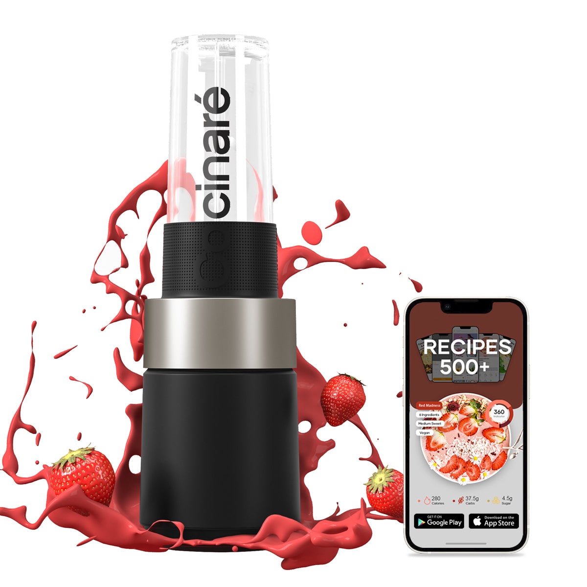 Cocinare DCCOCBD GOPOWER Elite Portable Blender - High Speed USB Rechargeable Smoothie Maker for Shakes, Juices & Protein Drinks - Perfect for Travel, Gym, Office & Home Use