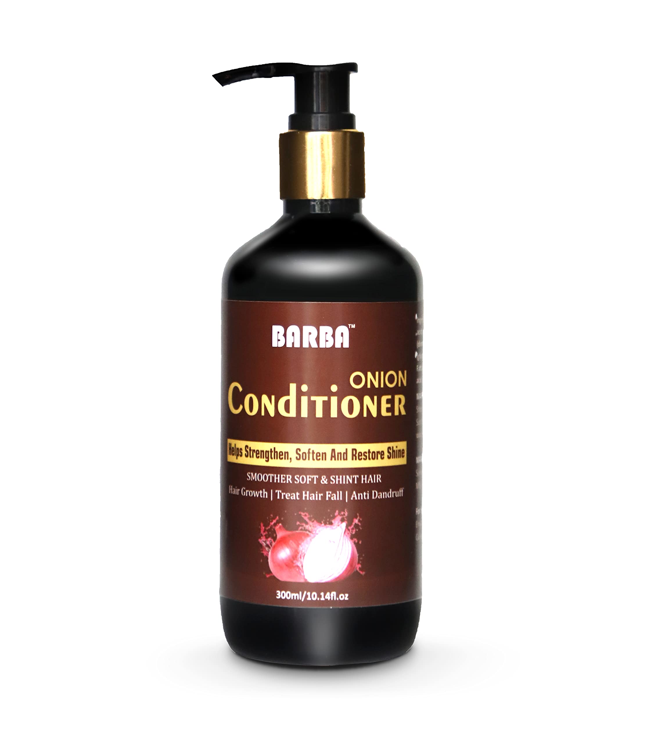 Barba Red Onion Hair Conditioner 300ml - Strengthens, Softens & Restores Shine for Women & Men - Ideal for Damaged, Dry & Frizzy Hair Care at Home or Salon