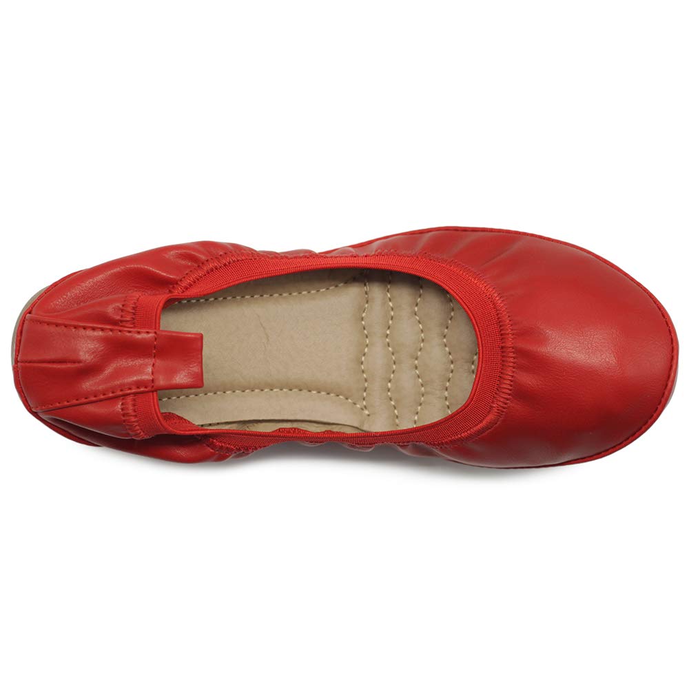 Ollio Women's Comfort Ballet Flats with Shoe Collar Pull Tab - Slip-On Loafers for Work, Travel & Casual Wear
