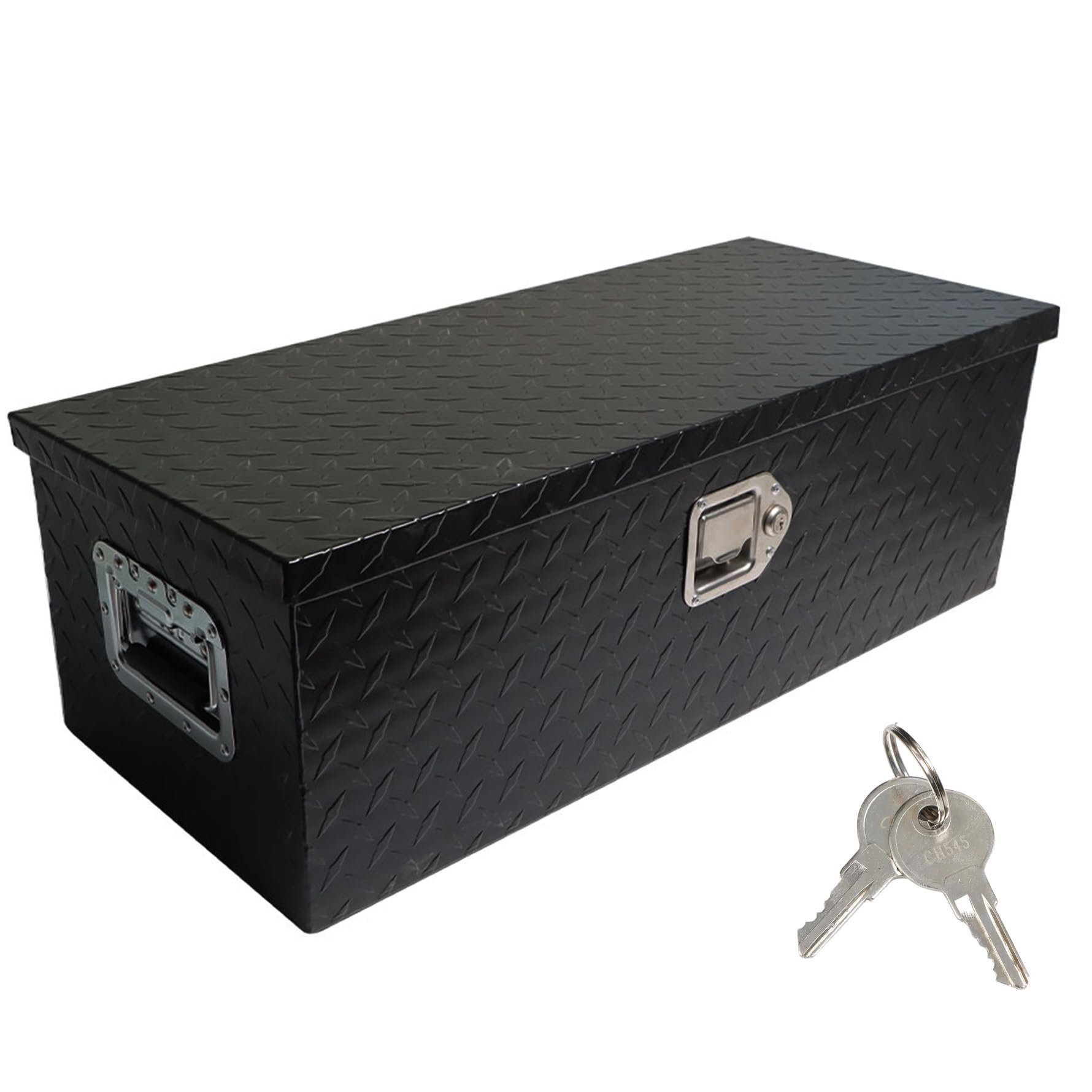 30in Aluminum Pickup Truck Tool Box with Lock & Side Handle - Heavy Duty Black Storage for Tools & Equipment | Perfect for Truck Bed Organization & Work Site Security