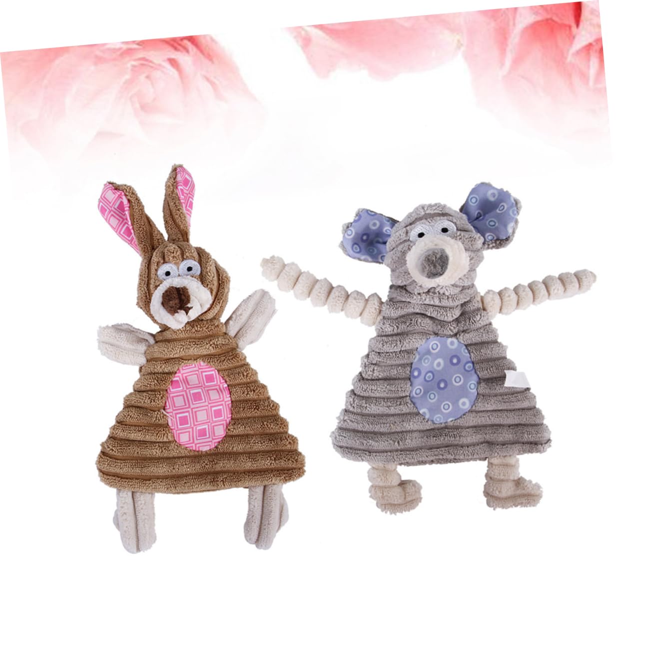 ABOOFAN Interactive Pet Toys for Dogs - 2 Pack Squeaky Plush Chew Toys, Safe for Puppies & Small Dogs - Fun Playtime & Training Reward for Indoor & Outdoor Use