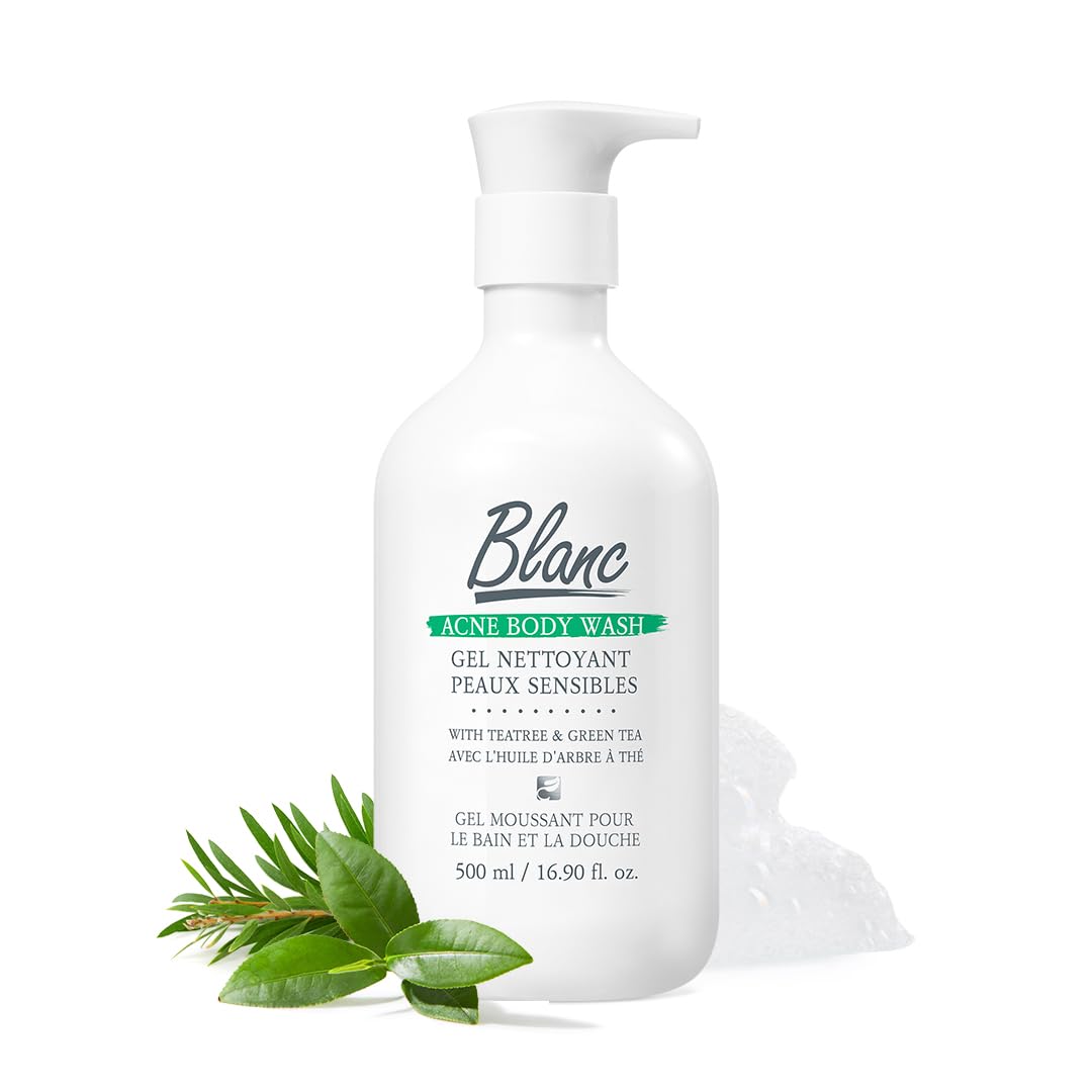 Green Tea & Tea Tree Body Wash for Acne-Prone Skin - Korean Skincare with Centella Asiatica & Heartleaf Extracts | Moisturizing, Hypoallergenic Cleanser for Sensitive Skin | 16.9 fl oz | Perfect for Daily Shower & Post-Workout Skincare Routine