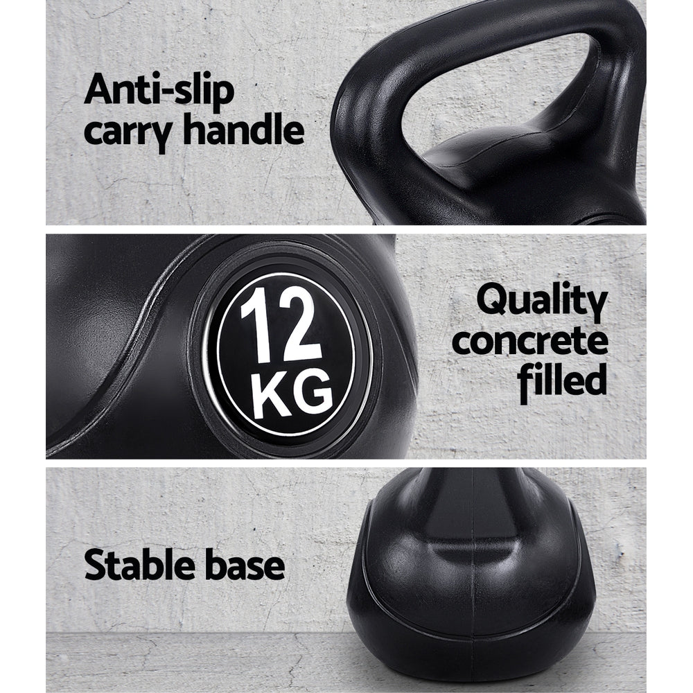 12kg Kettlebell Set - Cast Iron Weight for Strength Training, CrossFit, HIIT & Home Gym Workouts | Perfect for Full-Body Exercise & Functional Fitness