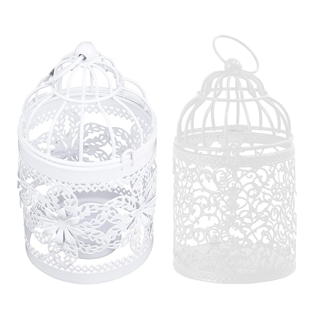 OSALADI 2-Pack Decorative Iron Candle Holders - Hollow Metal Candle Stand for Table Centerpiece, Wedding, Home Decor & Romantic Ambiance