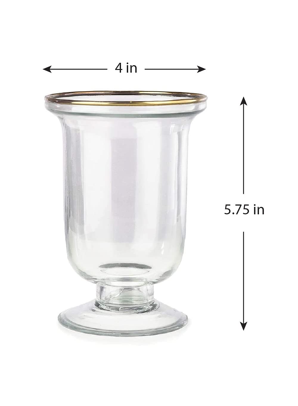 Serene Spaces Living Pedestal Vase with Gold Rim - 4