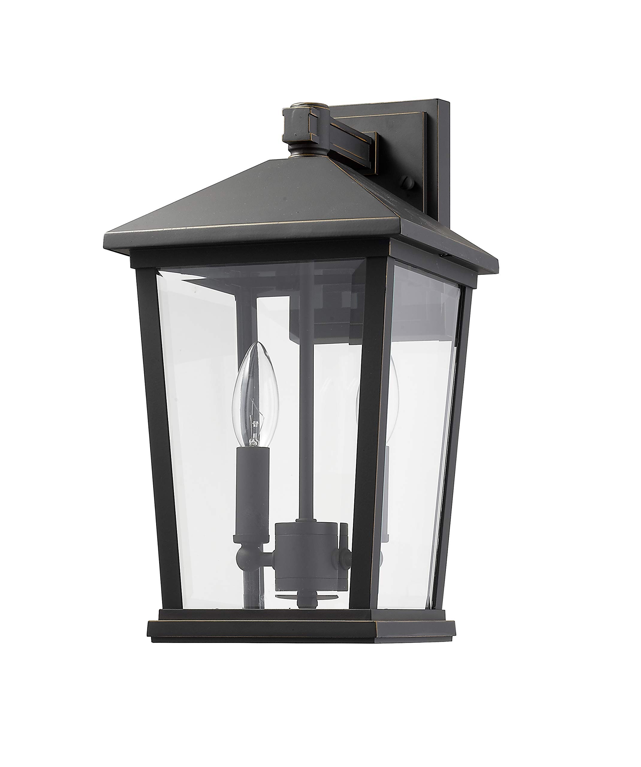 Beacon 2 Light Outdoor Wall Sconce - Oil Rubbed Bronze Finish - Weatherproof Exterior Lighting for Porch, Patio & Entryway