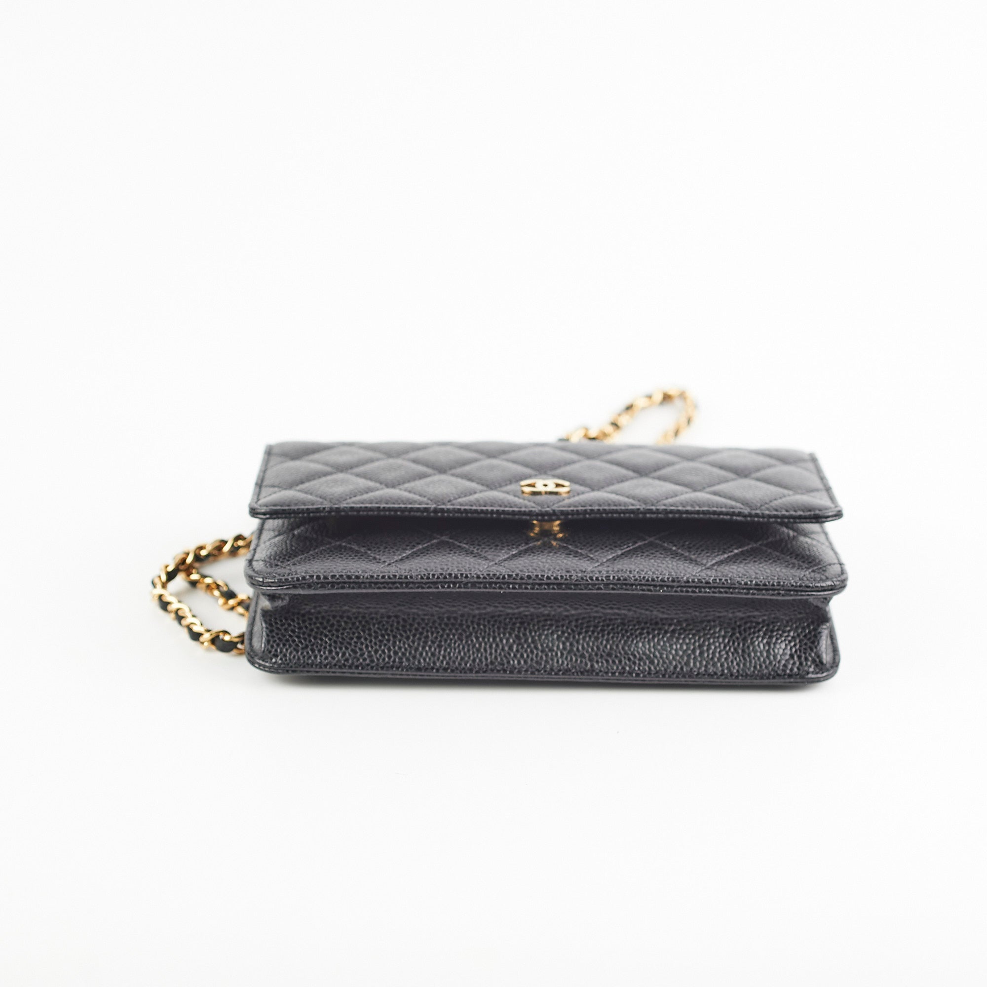 Chanel Caviar Quilted Wallet On Chain Black Crossbody Bag - Elegant & Stylish for Parties, Dates & Evening Events