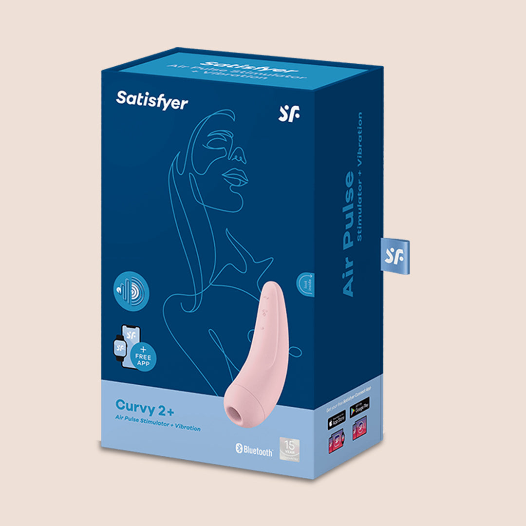 Satisfyer Curvy 2+ Air Pulse Stimulation & Vibrations Clitoral Stimulator for Women - Perfect for Solo Play & Couples Intimacy