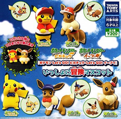 Pokemon Let's Go Eevee Adventure Mascot Takara Tomy Mini Figure - Cute Collectible Toy for Kids & Fans, Perfect for Display, Gifts and Game Themed Decor