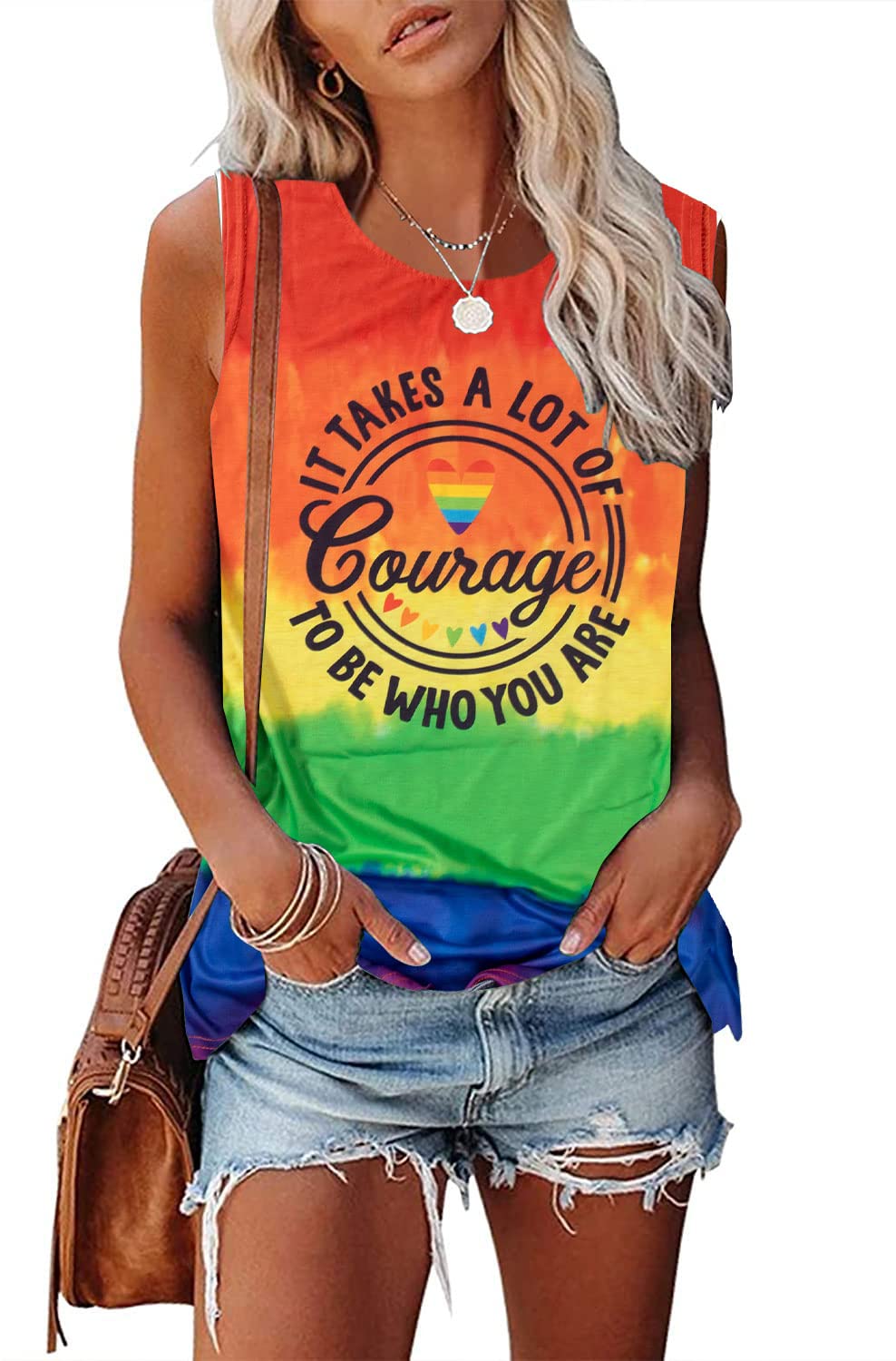 Rainbow Pride Tank Tops for Women - LGBT Equality Shirts & Gay Pride Outfits - Be Who You Are | Perfect for Pride Parades, LGBTQ+ Events & Festivals