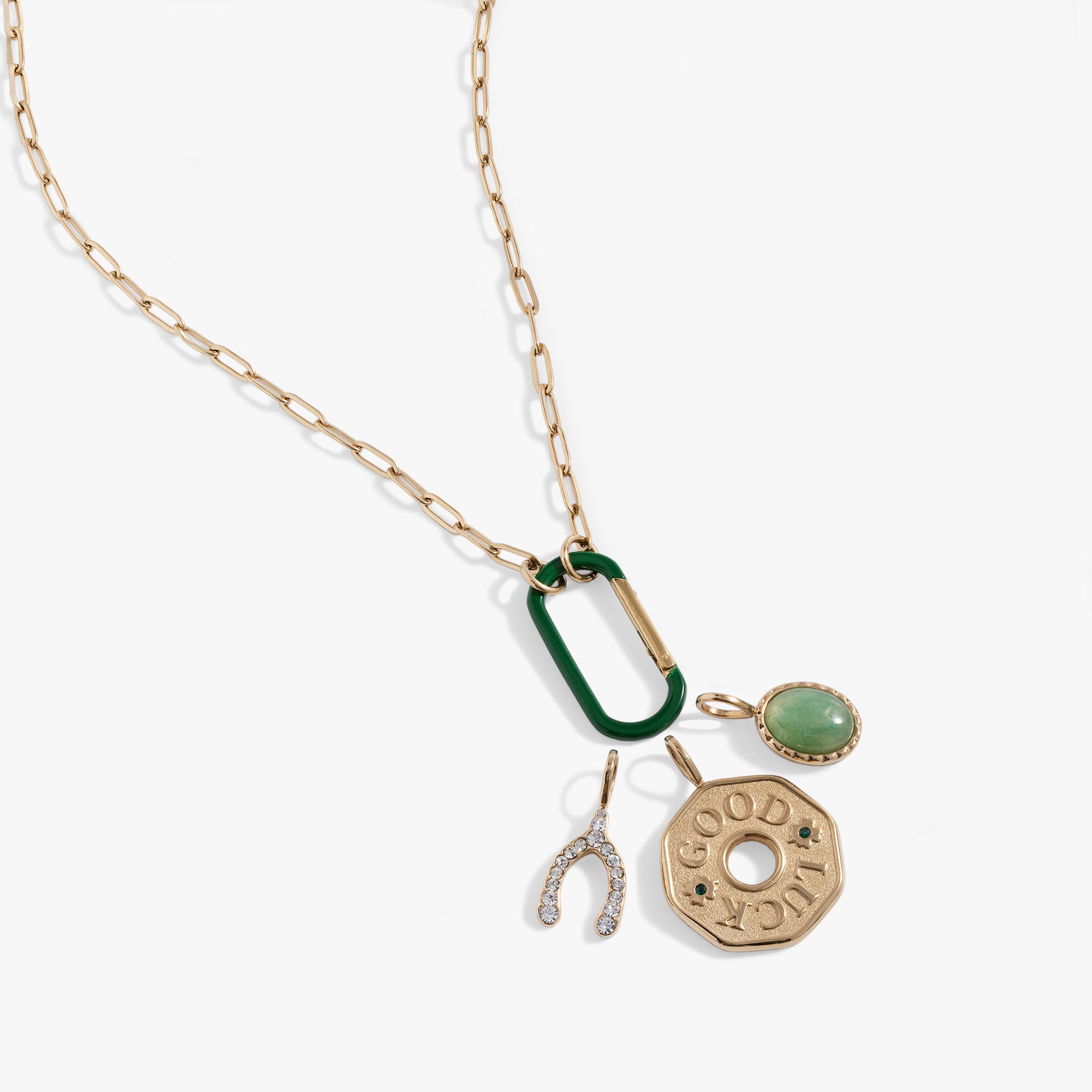 Good Luck Interchangeable Charm Necklace - Adjustable Dainty Pendant Jewelry for Women - Perfect for Gifts, Daily Wear & Special Occasions
