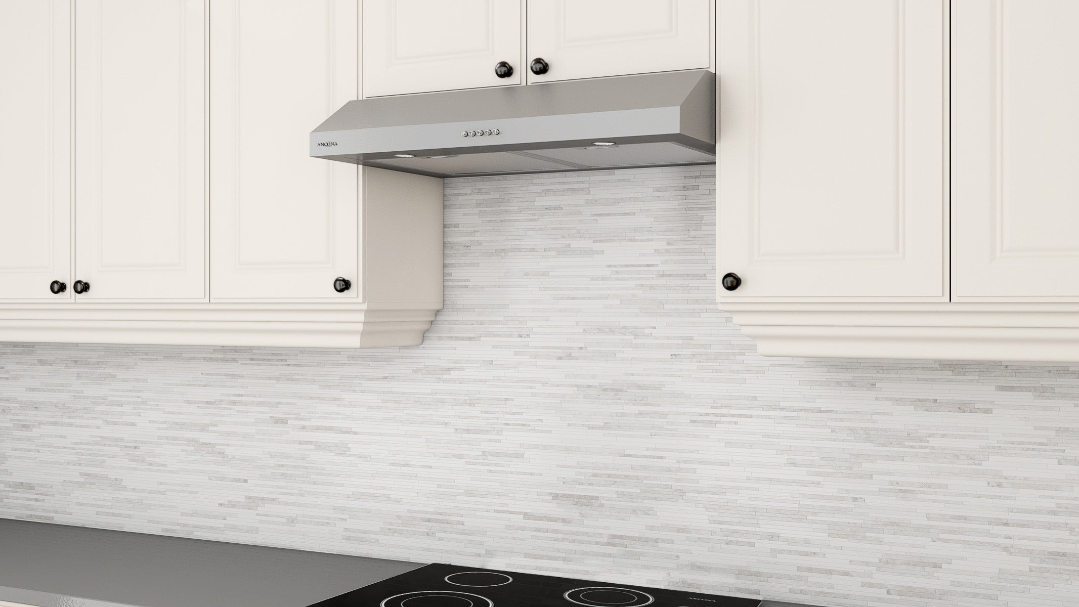 Slim SD330 Under Cabinet Range Hood - 30 Inch Stainless Steel Kitchen Exhaust Vent with LED Lights - Perfect for Small Kitchens and Apartments