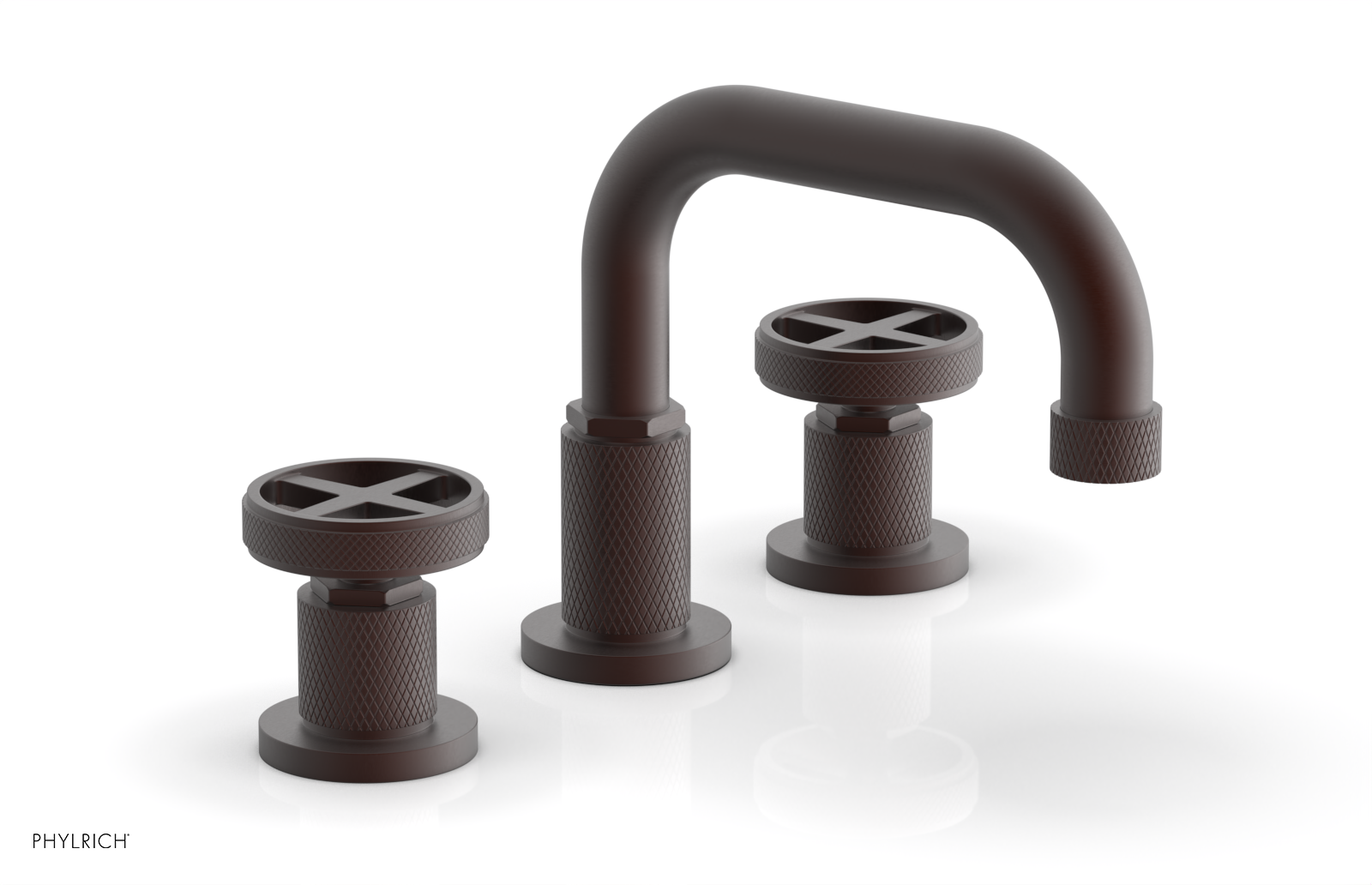 DUSTRIE Widespread Bathroom Faucet with Cross Handle & Knurled Design 371-03 - Perfect for Modern Vanities and Powder Rooms