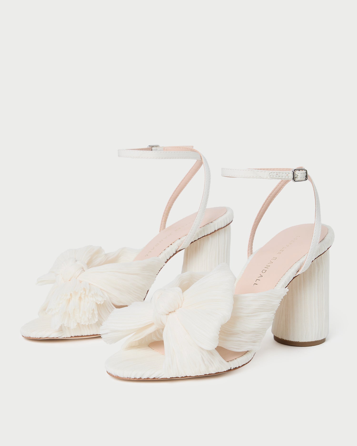 Camellia Pearl Pleated Bow Heel - Elegant Women's Dress Shoes for Weddings, Parties & Special Occasions