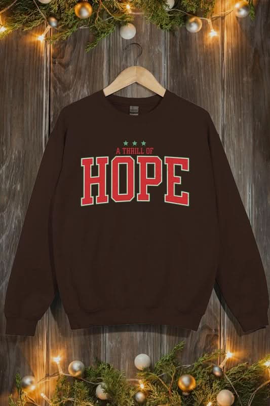 Hope Graphic Fleece Sweatshirt - Cozy Pullover with Inspirational Design | Perfect for Christmas, Winter Comfort & Casual Outfits