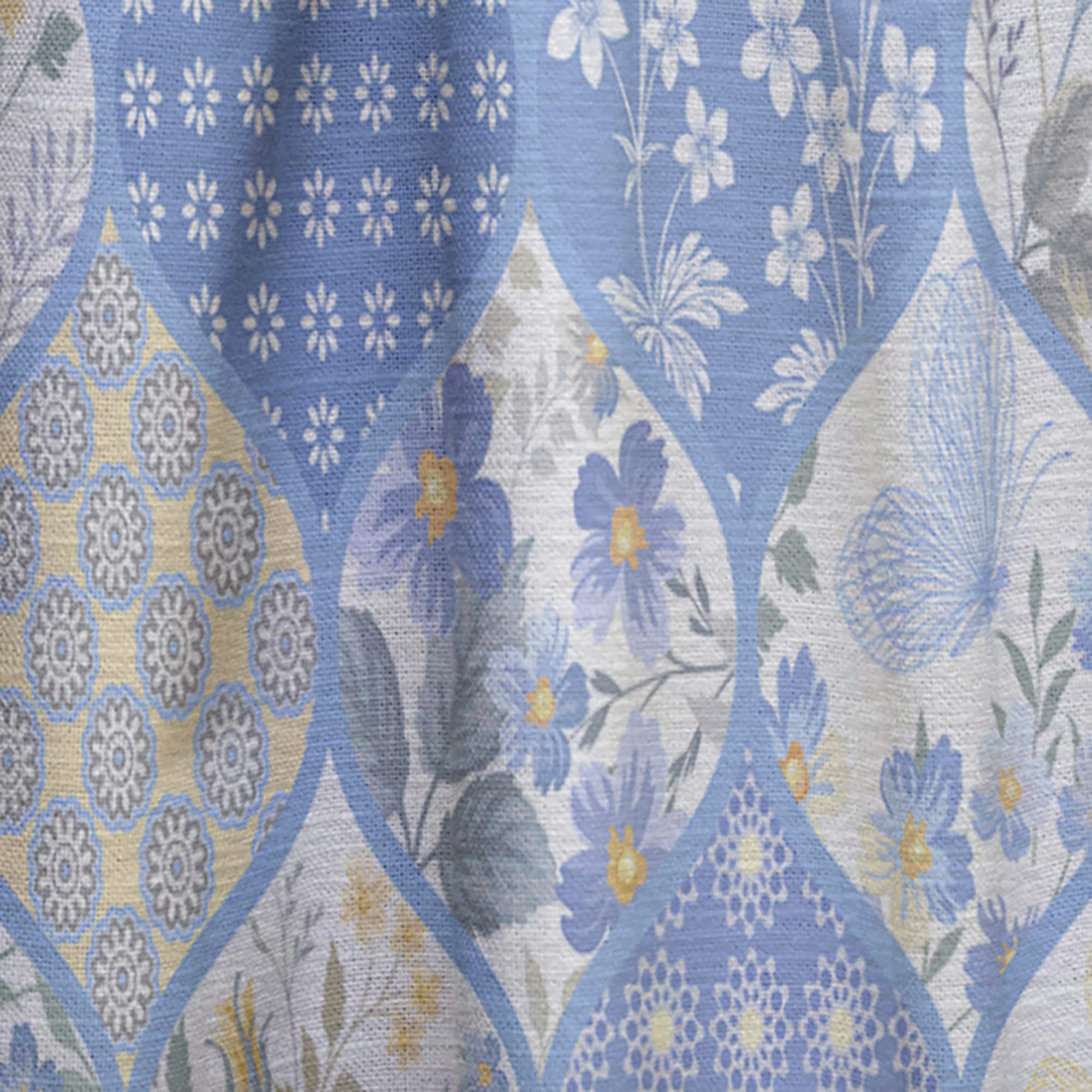 Patchwork Floral Butterfly Curtains - Thermal Insulated Window Drapes for Bedroom & Living Room - 52x120 Inch Single Panel - Perfect for Home Decor & Light Blocking