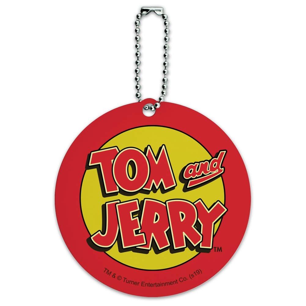 Tom and Jerry Luggage Tag - Round Personalized ID Card for Suitcases & Carry-On Bags - Perfect for Travel, Vacation & Business Trips