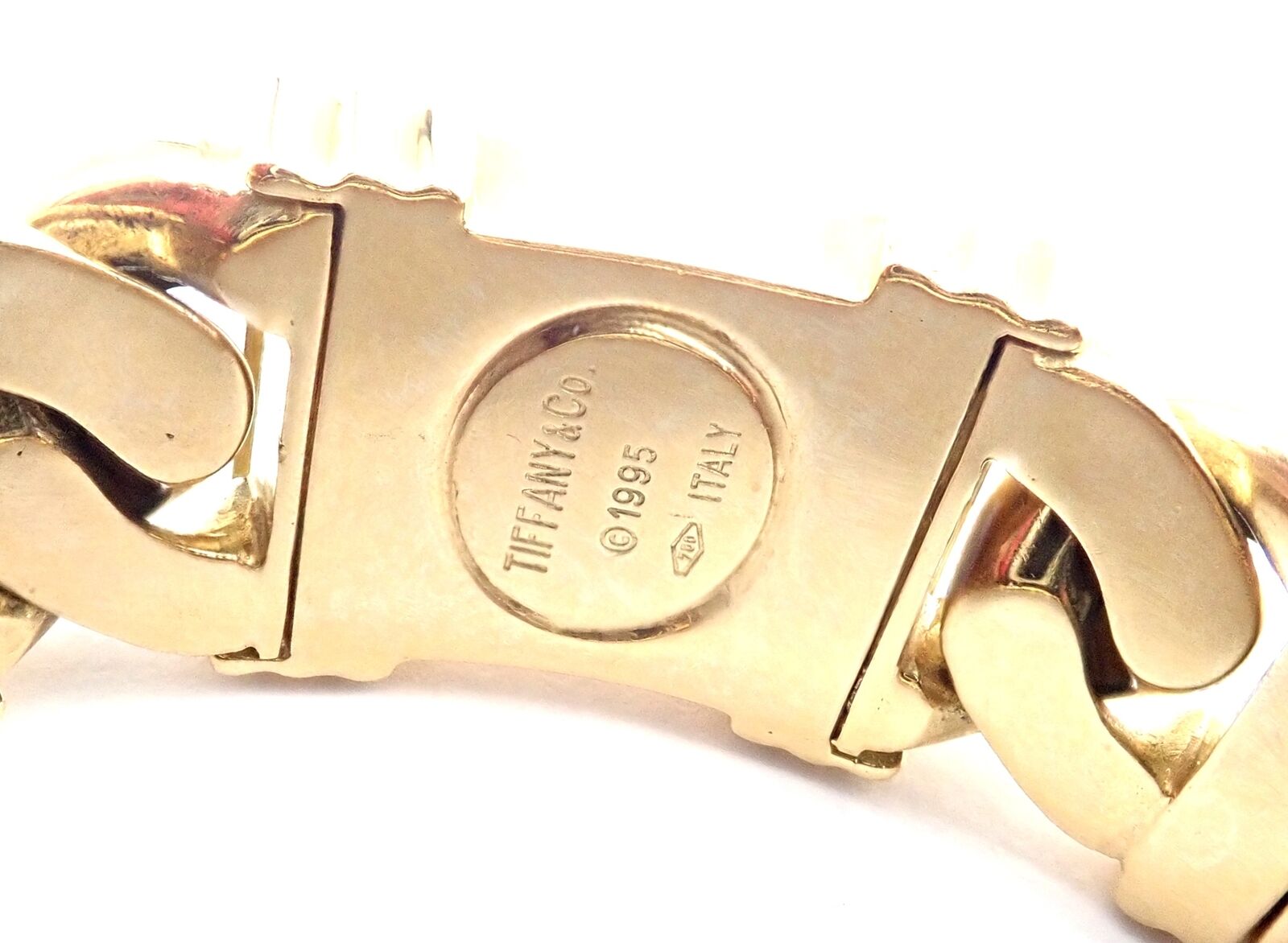 Authentic Tiffany & Co Atlas 18k Yellow Gold Link Bracelet Vintage 1995 - Luxury Jewelry Gift for Women, Perfect for Anniversaries & Special Occasions